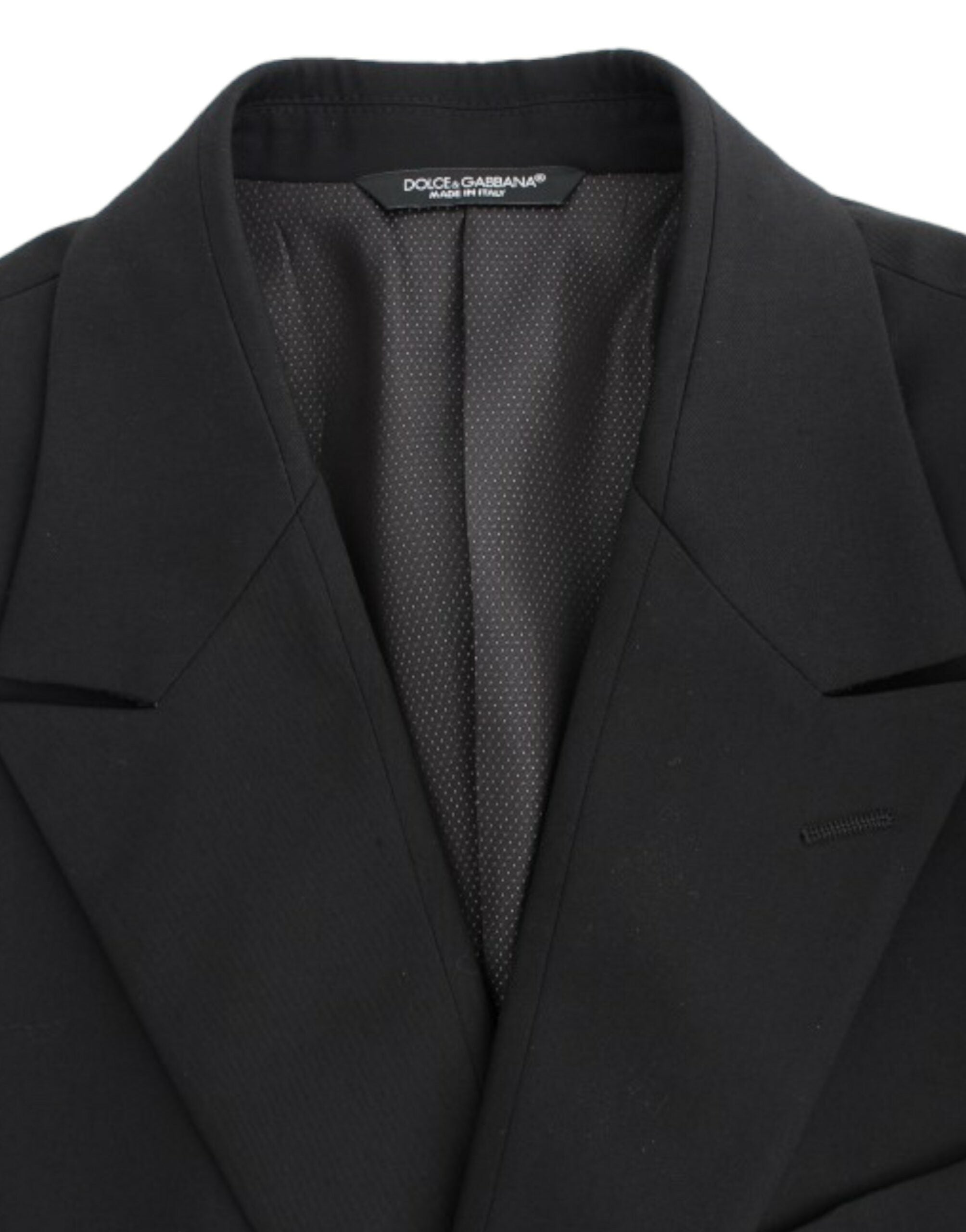 Dolce &amp; Gabbana Elegant Slim Fit Black Wool Blazer