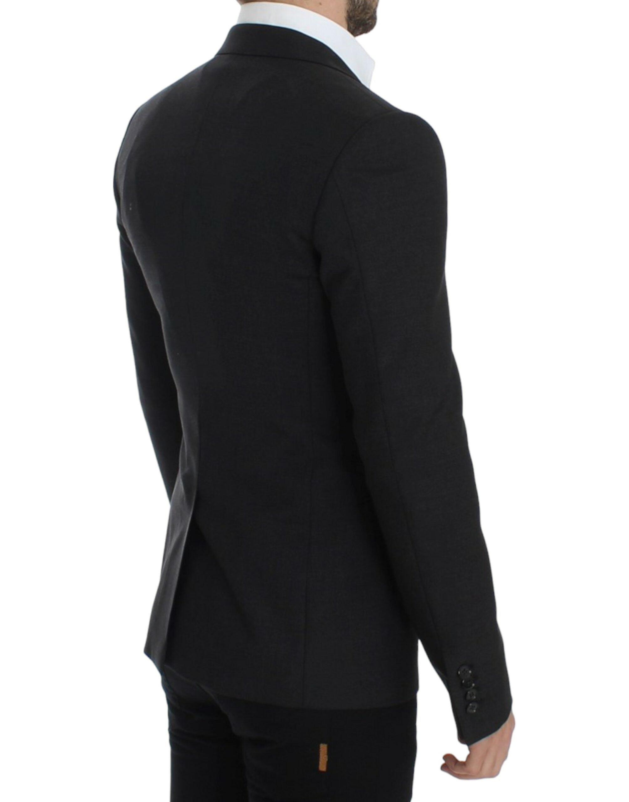 Dolce &amp; Gabbana Sleek Grey Wool Slim Fit Blazer