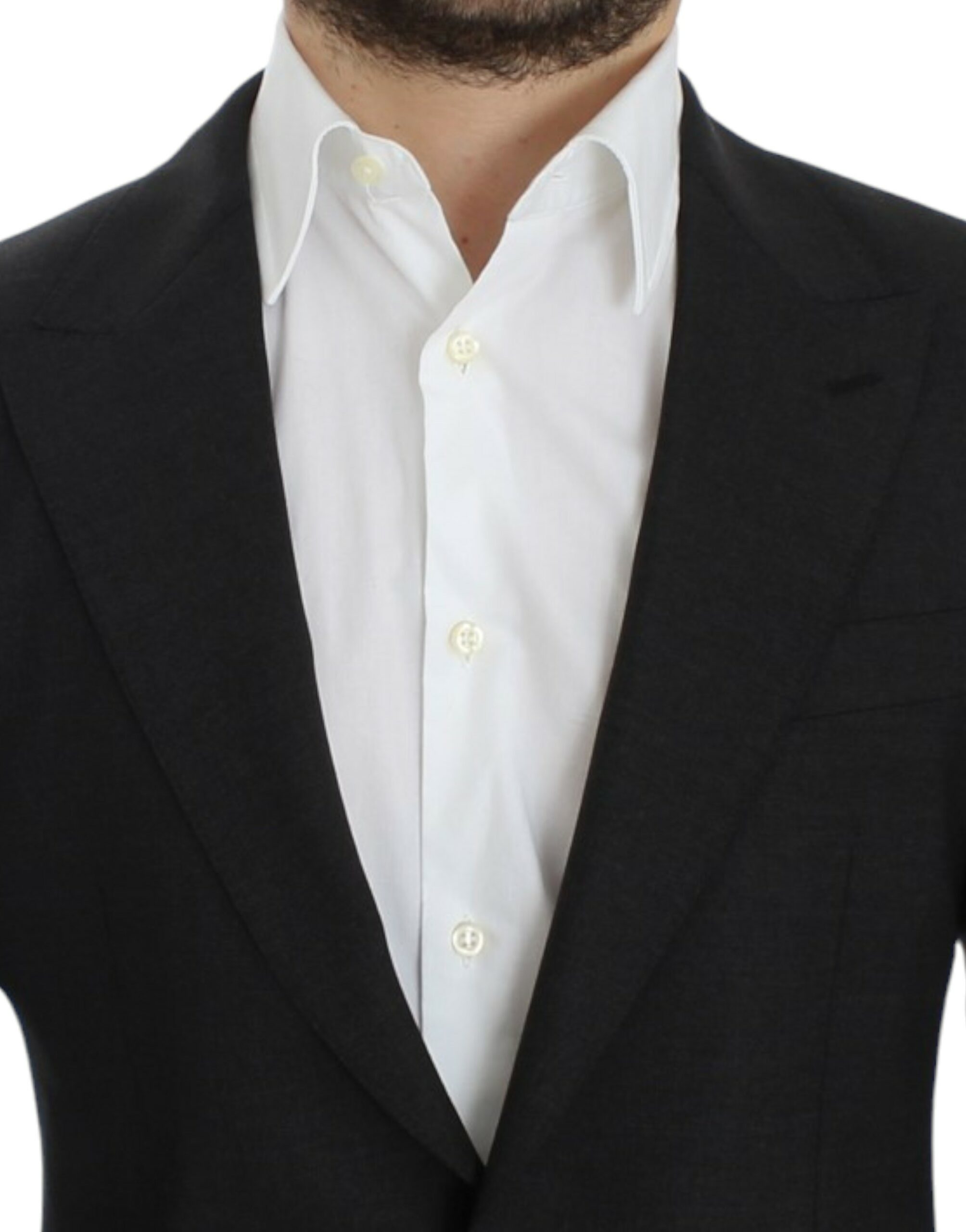 Dolce &amp; Gabbana Sleek Grey Wool Slim Fit Blazer