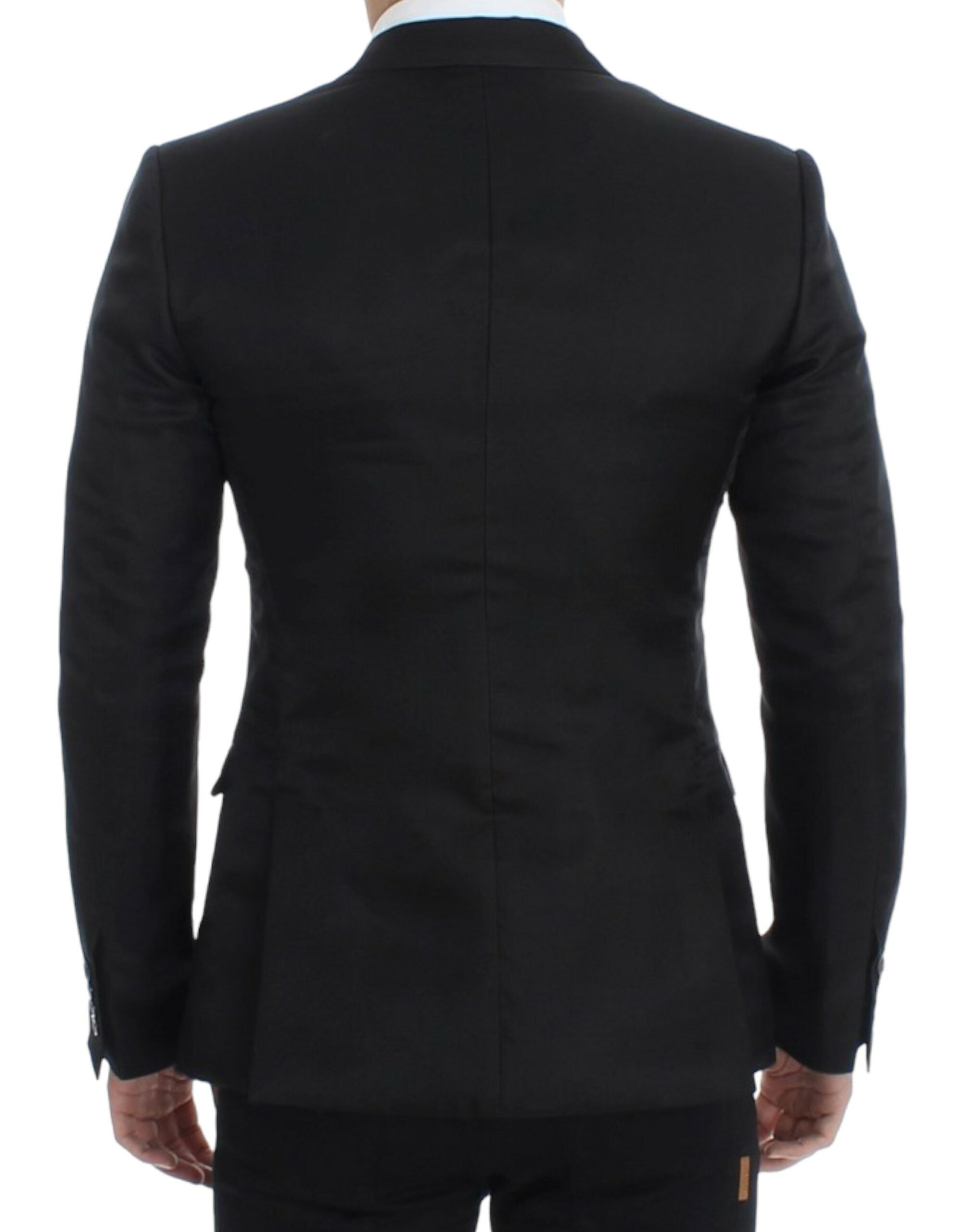 Dolce &amp; Gabbana Elegant Black Silk Blend Blazer με δύο κουμπιά