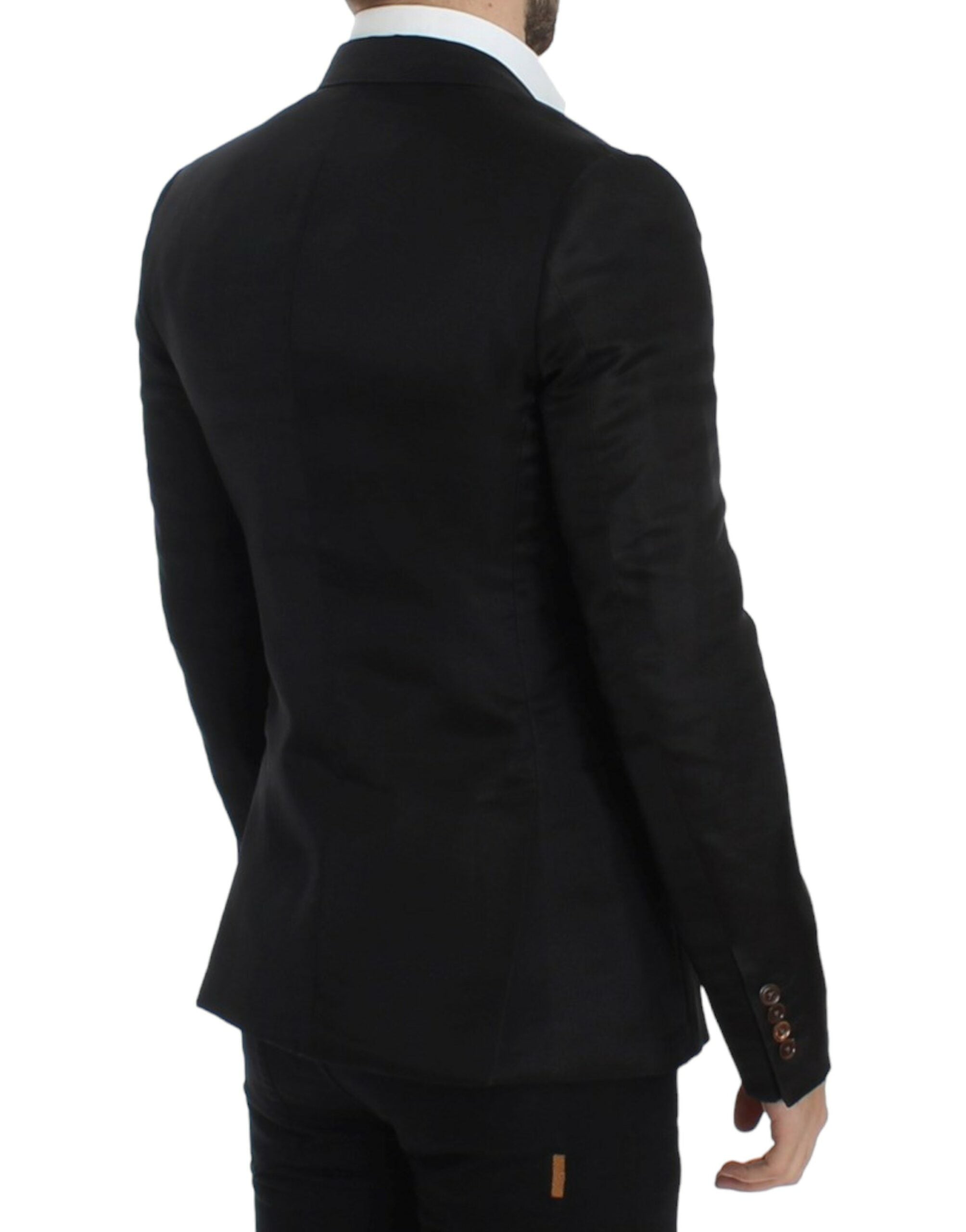 Dolce &amp; Gabbana Elegant Black Silk Blend Blazer με δύο κουμπιά