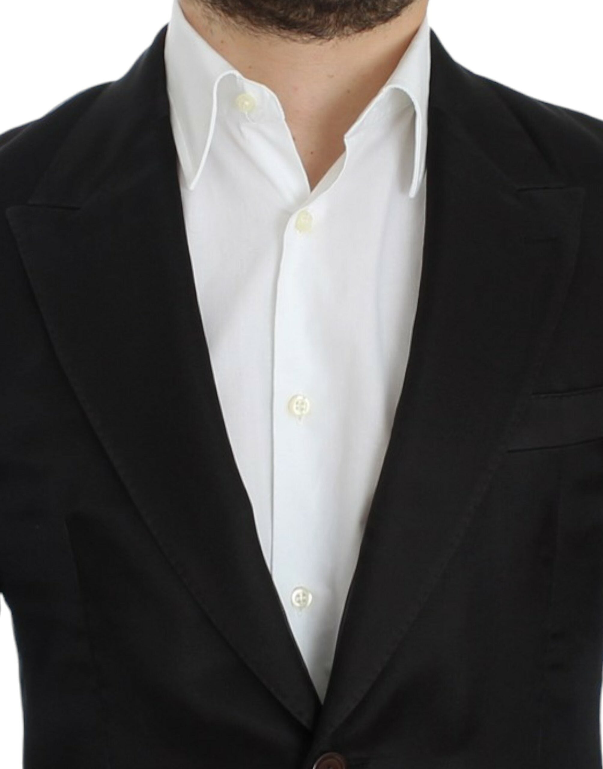 Dolce &amp; Gabbana Elegant Black Silk Blend Blazer με δύο κουμπιά