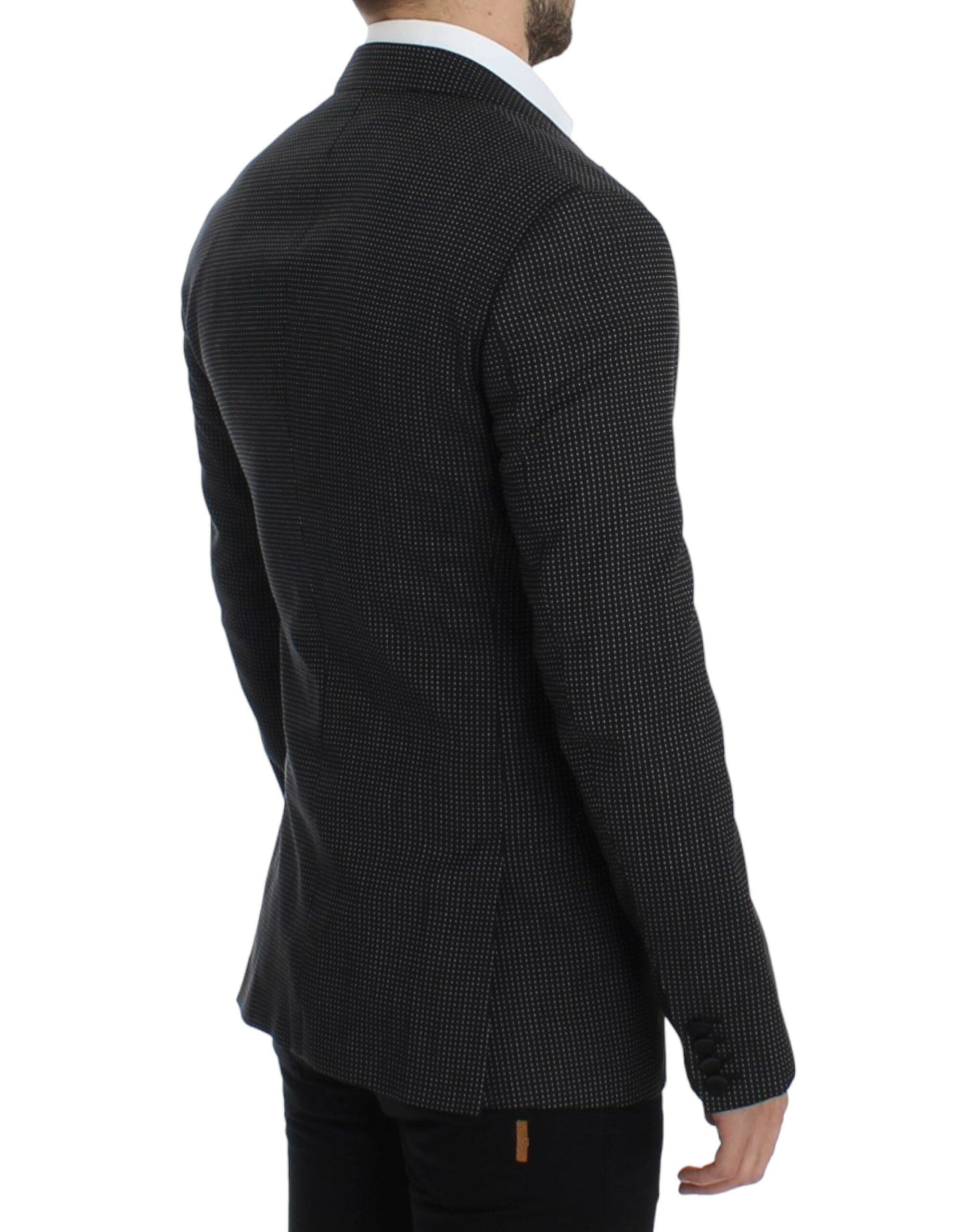 Dolce &amp; Gabbana Κομψό μαύρο σακάκι με κουκκίδες Slim Fit Blazer