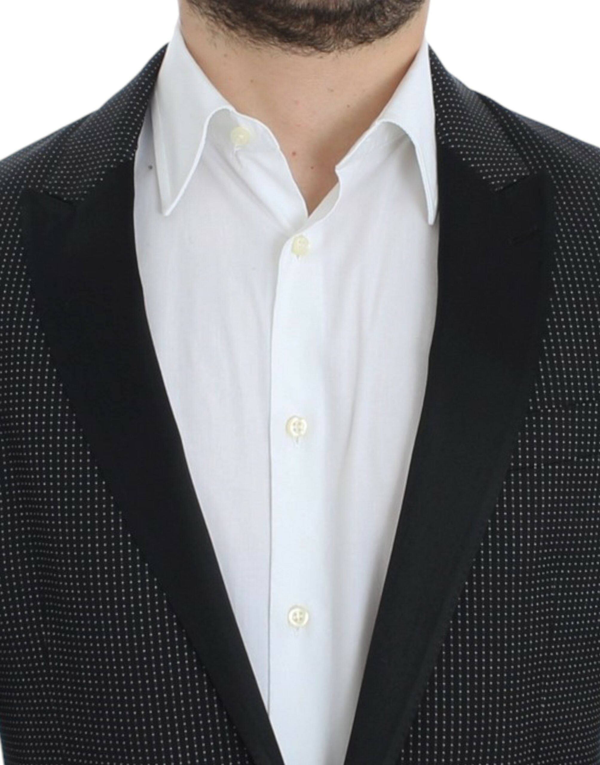 Dolce &amp; Gabbana Κομψό μαύρο σακάκι με κουκκίδες Slim Fit Blazer