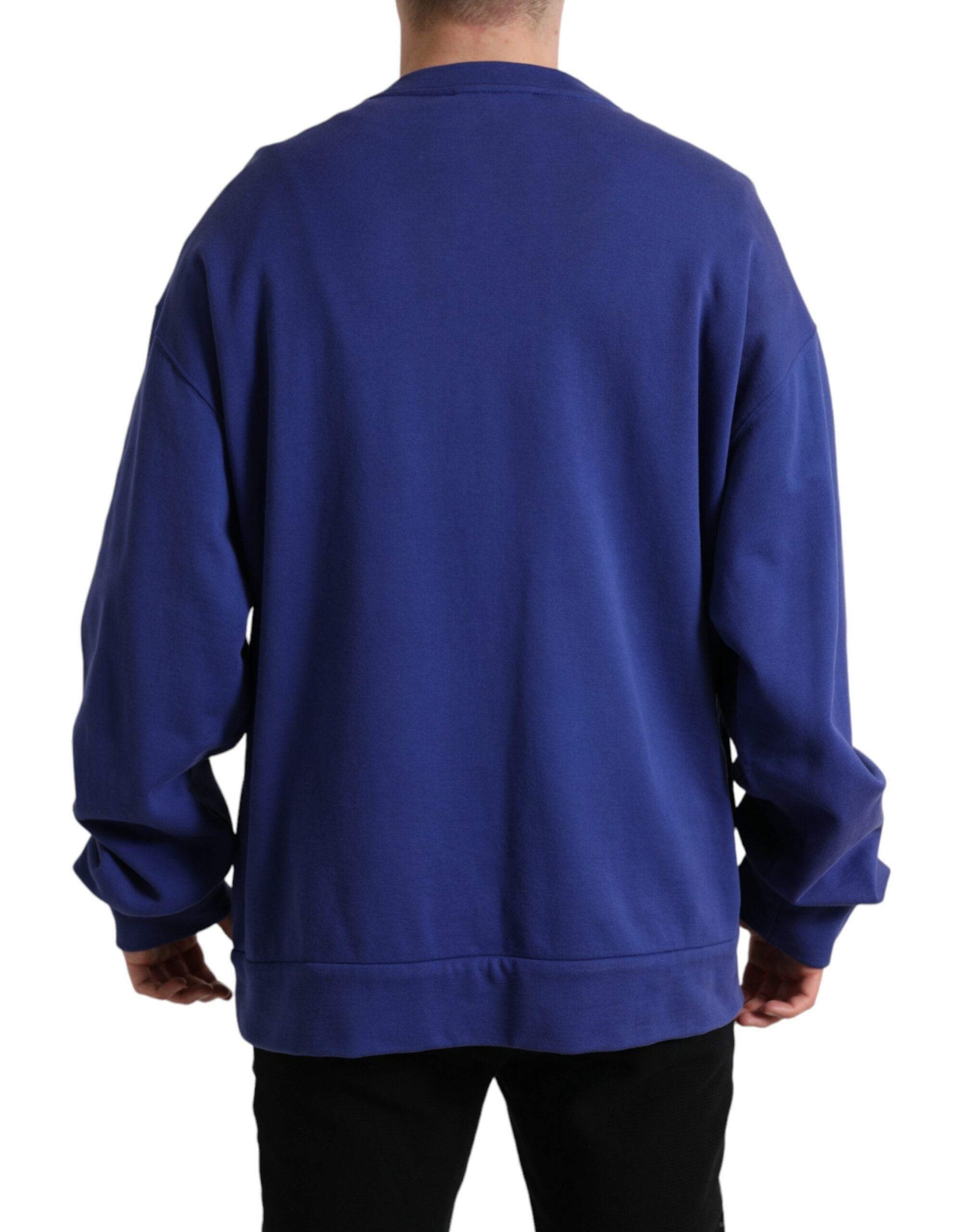 Πουλόβερ Dolce &amp; Gabbana Royal Blue Cotton Crewnneck