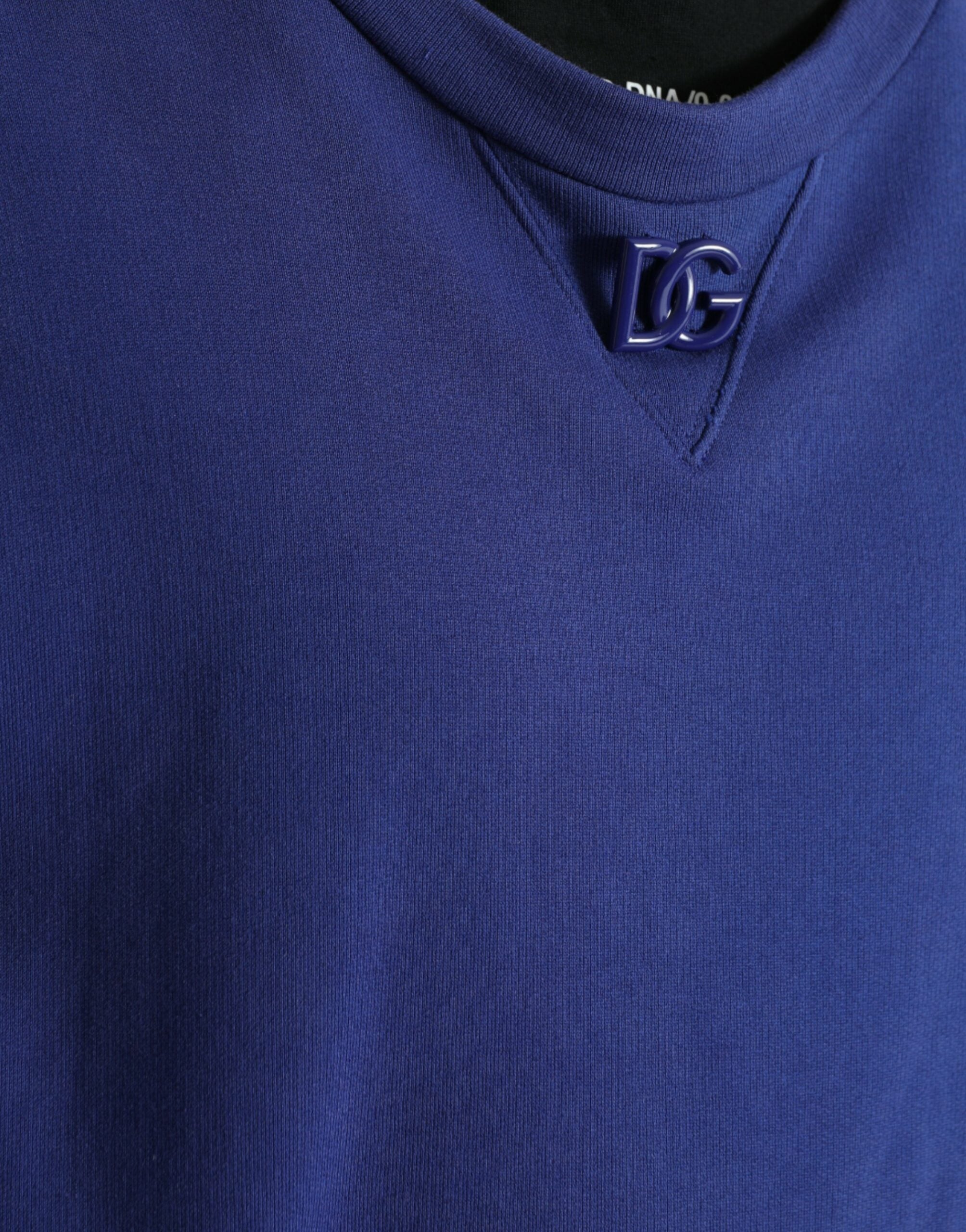 Πουλόβερ Dolce &amp; Gabbana Royal Blue Cotton Crewnneck