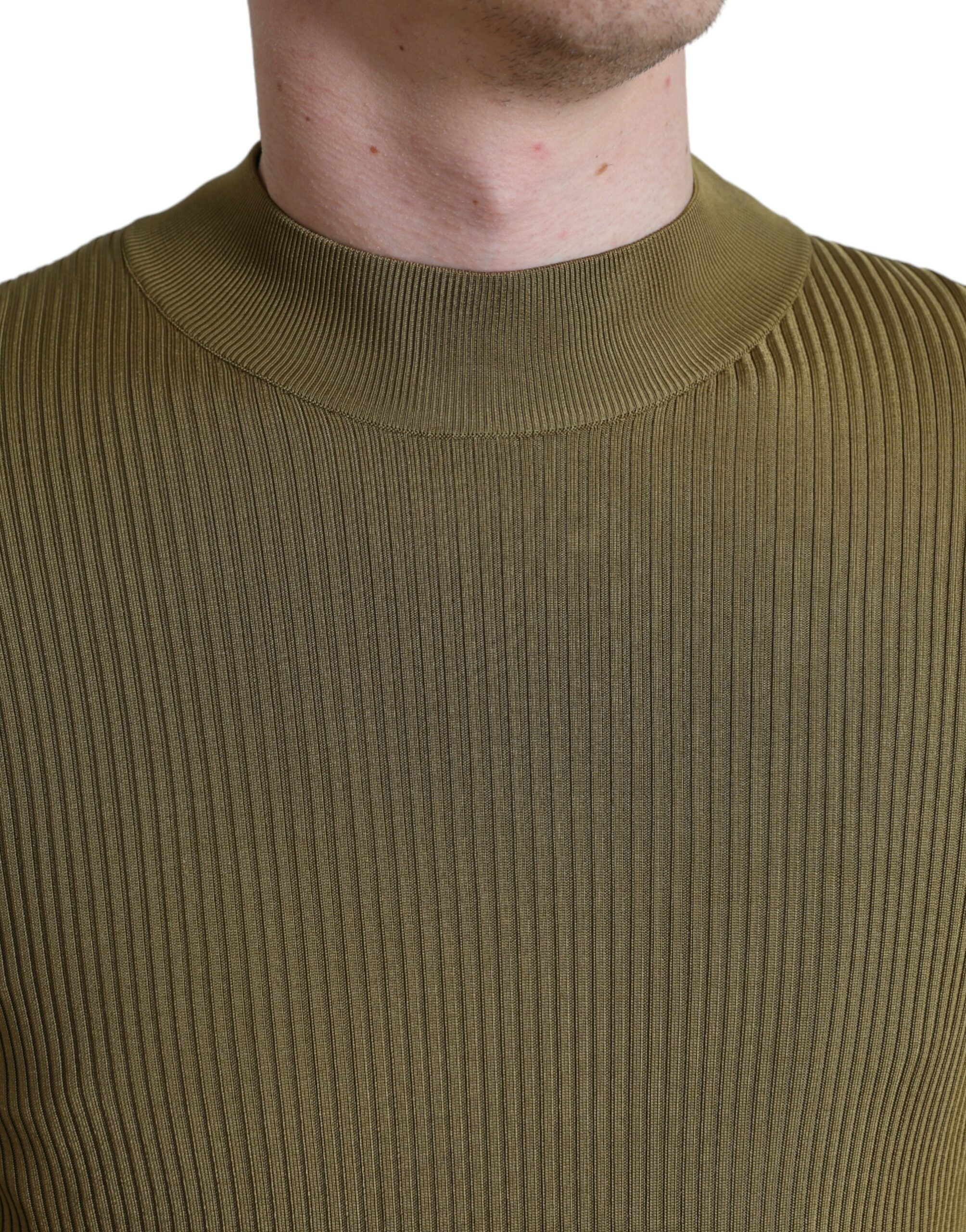 Πουλόβερ Dolce &amp; Gabbana Army Green Viscose Crew Neck