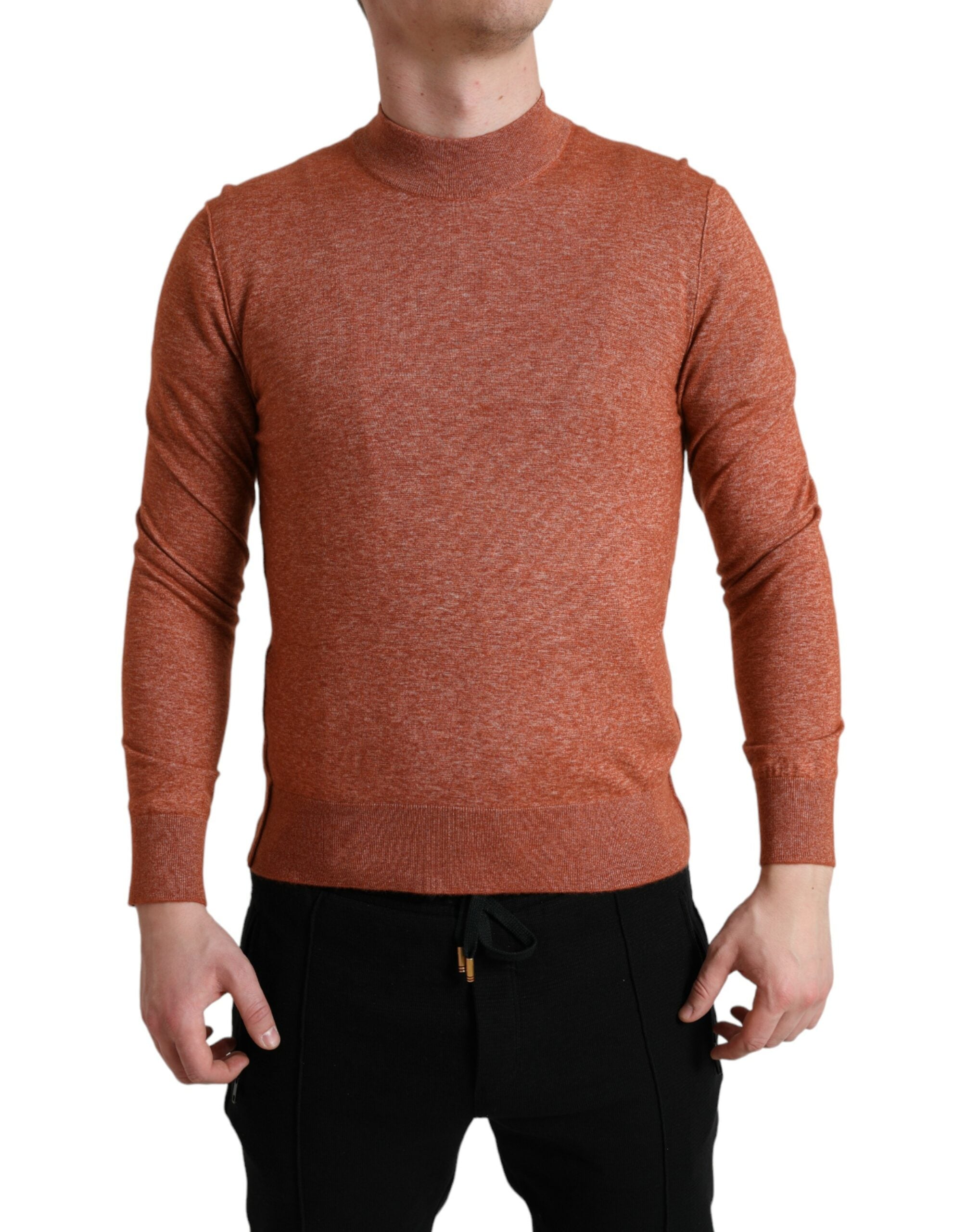 Πουλόβερ Dolce &amp; Gabbana Silk-Cashmere Orange Crew Neck