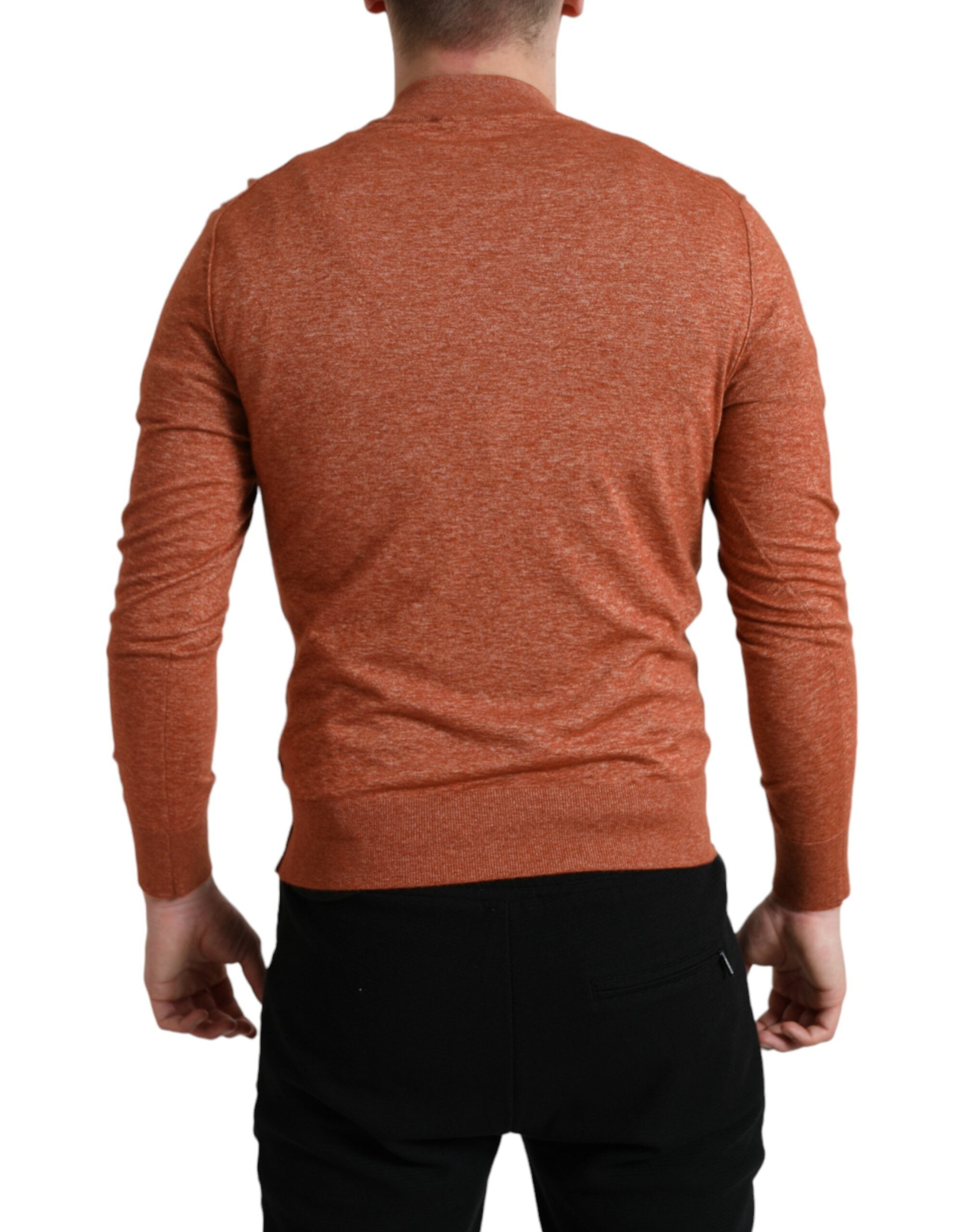 Πουλόβερ Dolce &amp; Gabbana Silk-Cashmere Orange Crew Neck