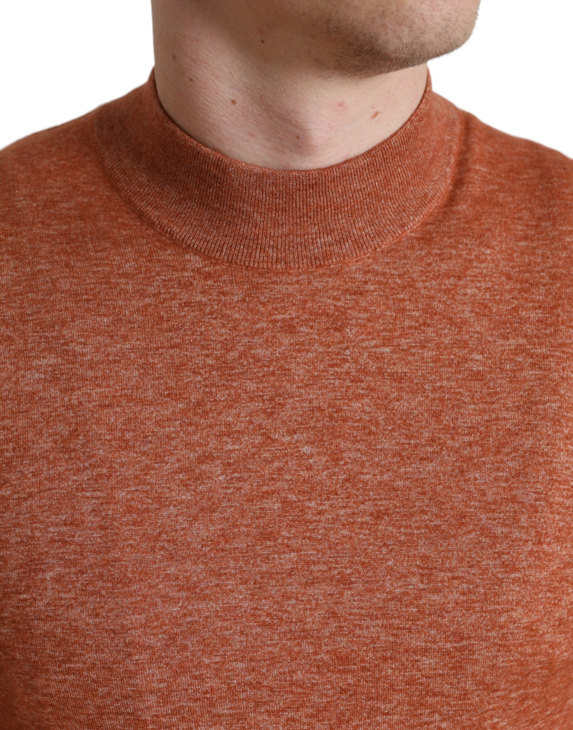 Πουλόβερ Dolce &amp; Gabbana Silk-Cashmere Orange Crew Neck