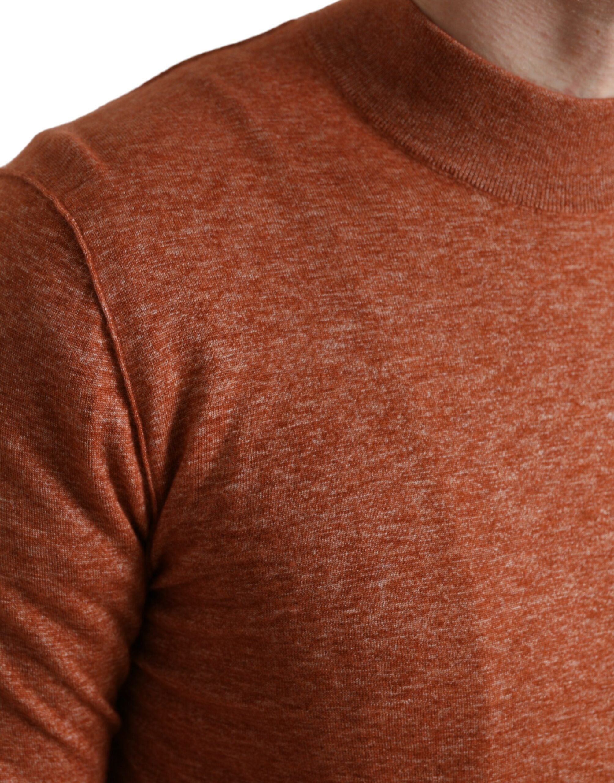 Πουλόβερ Dolce &amp; Gabbana Silk-Cashmere Orange Crew Neck