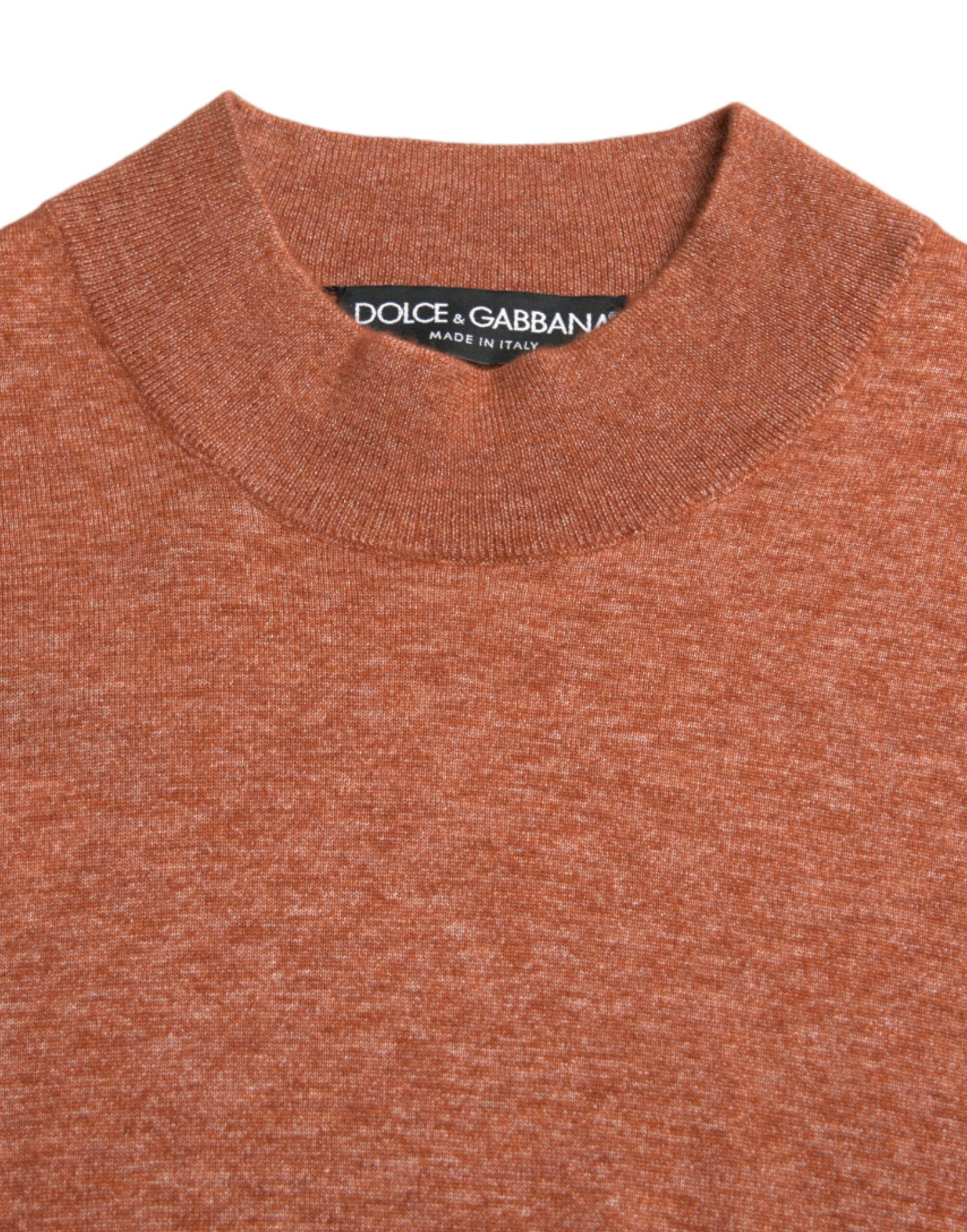 Πουλόβερ Dolce &amp; Gabbana Silk-Cashmere Orange Crew Neck