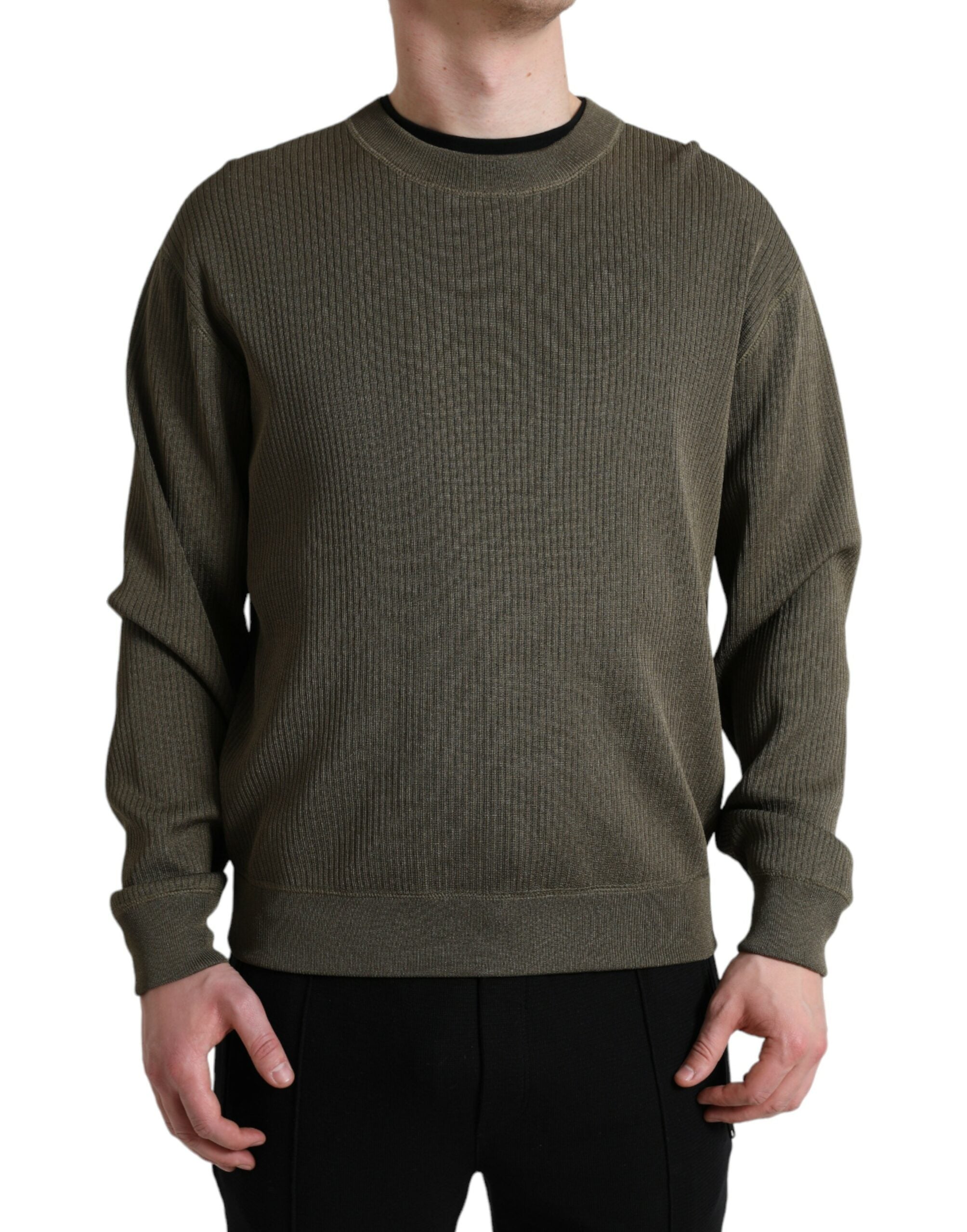 Dolce &amp; Gabbana Elegant Green Crew Neck πουλόβερ