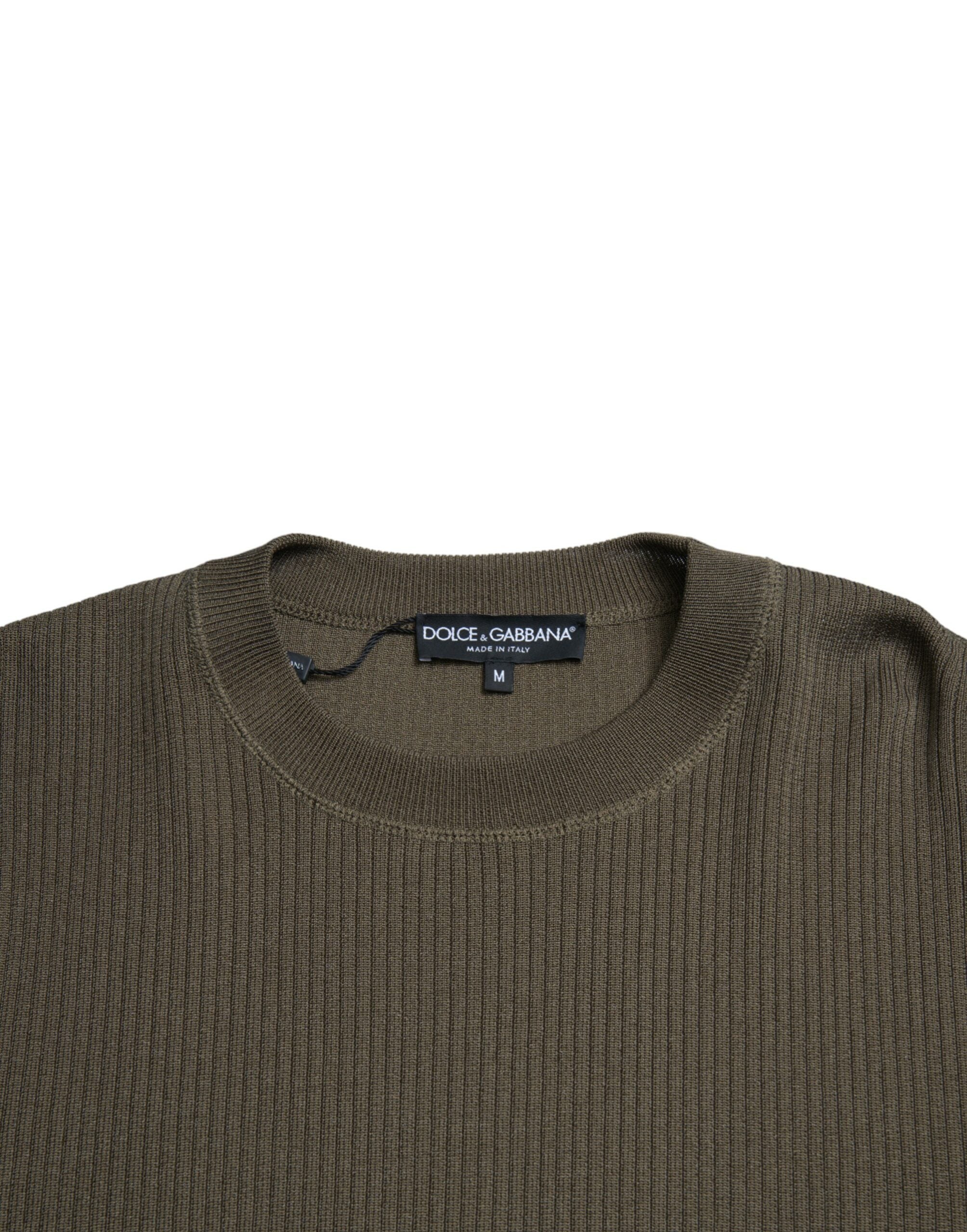 Dolce &amp; Gabbana Elegant Green Crew Neck πουλόβερ