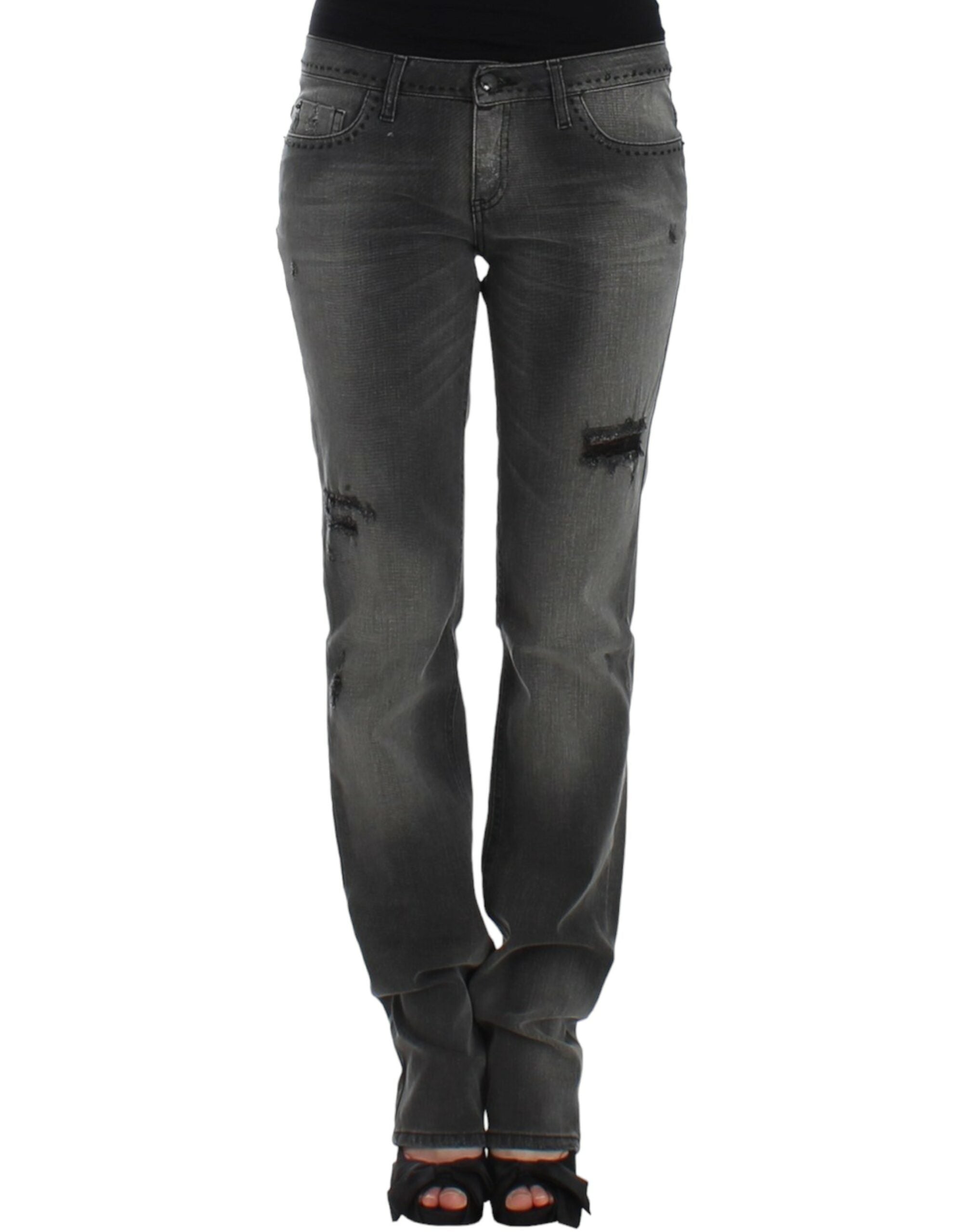 Στολή National Chic Grey Straight Leg Denim Delight