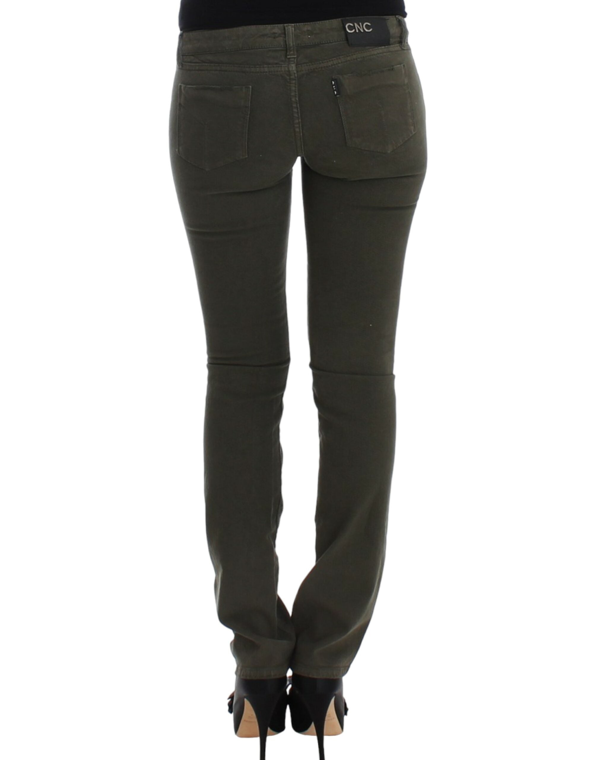 Κοστούμια National Chic Green Slim Leg Designer Jeans