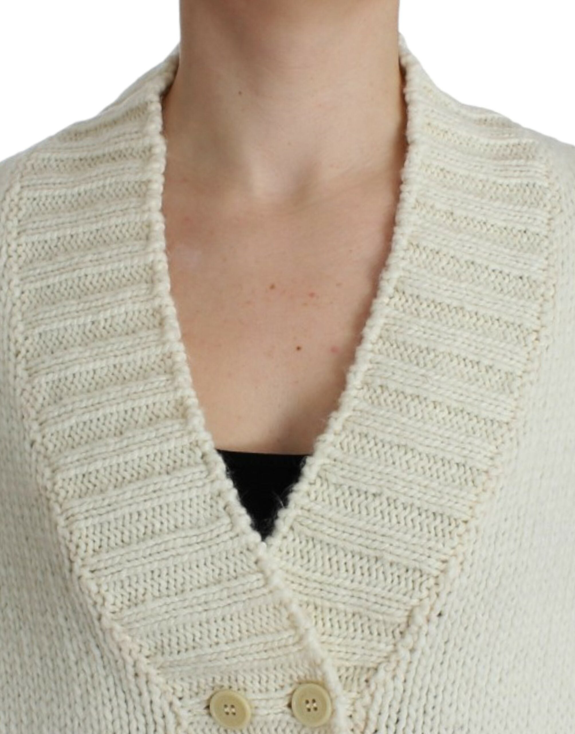 Στολή National Elegant White Knitted Cape-Cardigan Hybrid