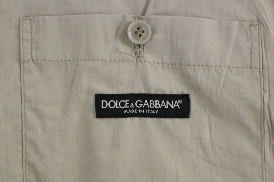 Dolce &amp; Gabbana κομψό μπεζ βαμβακερό γιλέκο – Slim Fit