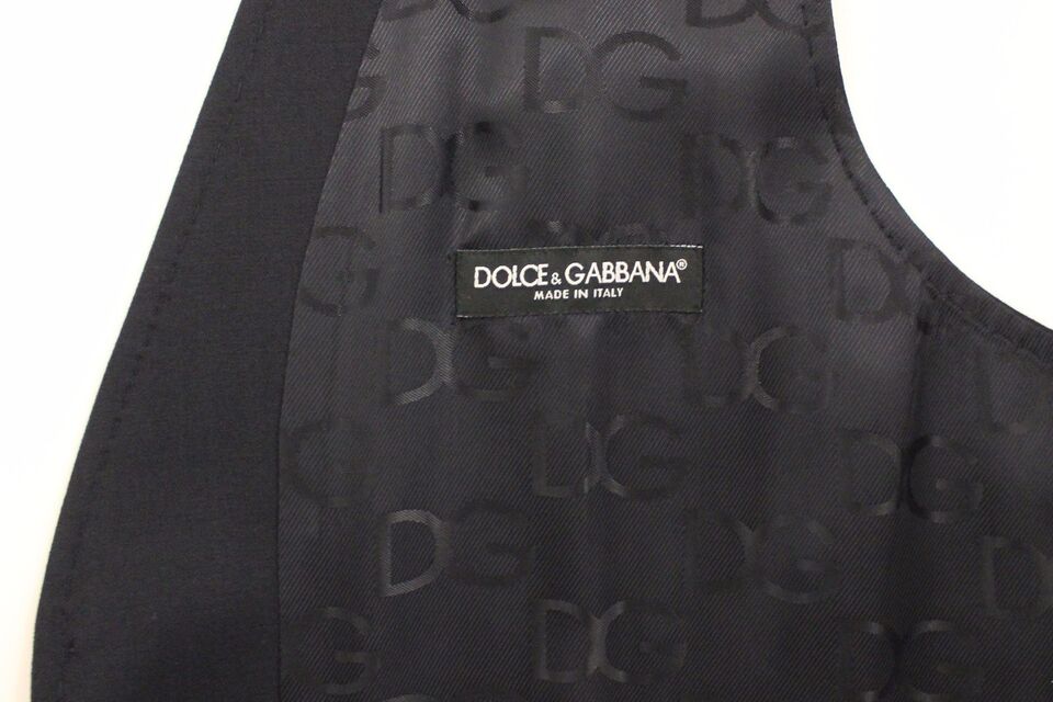 Κομψό Μπλε Βαμβακερό Stretch Γιλέκο Dolce &amp; Gabbana