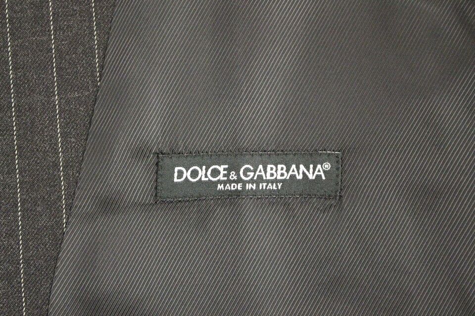 Κομψό γκρι ριγέ γιλέκο Dolce &amp; Gabbana