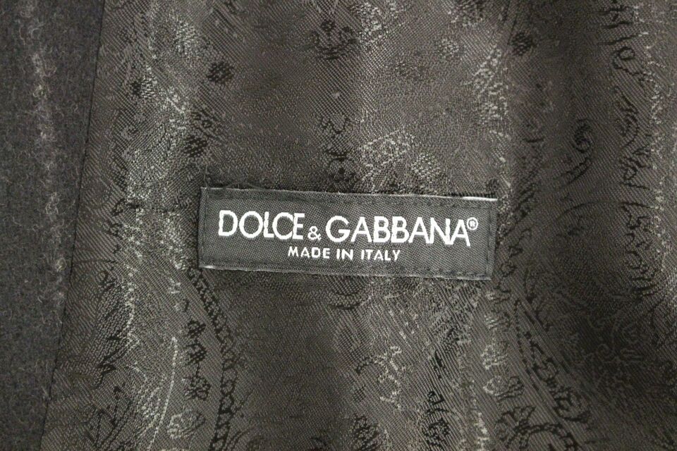 Dolce &amp; Gabbana Κομψό μαύρο ριγέ μονό στήθος γιλέκο