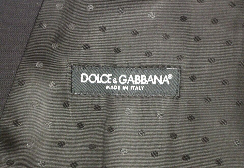 Κομψό μαύρο μάλλινο μεταξωτό γιλέκο Dolce &amp; Gabbana