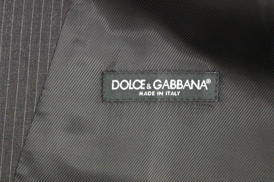 Κομψό γκρι ριγέ γιλέκο Dolce &amp; Gabbana