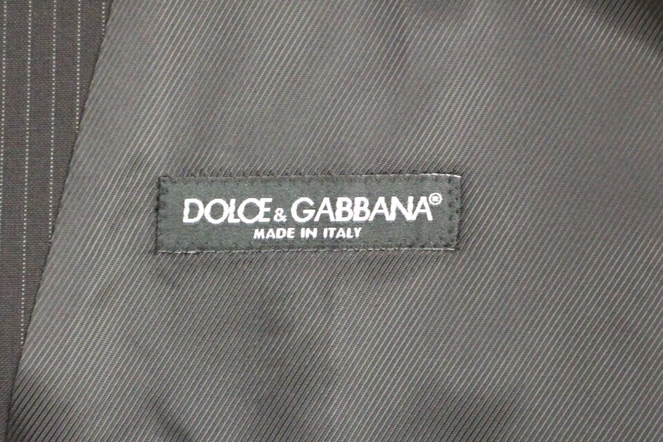 Κομψό μαύρο ριγέ μάλλινο γιλέκο Dolce &amp; Gabbana