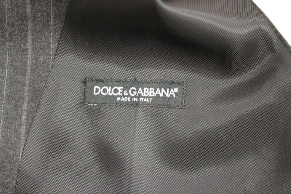 Κομψό γκρι ριγέ γιλέκο Dolce &amp; Gabbana