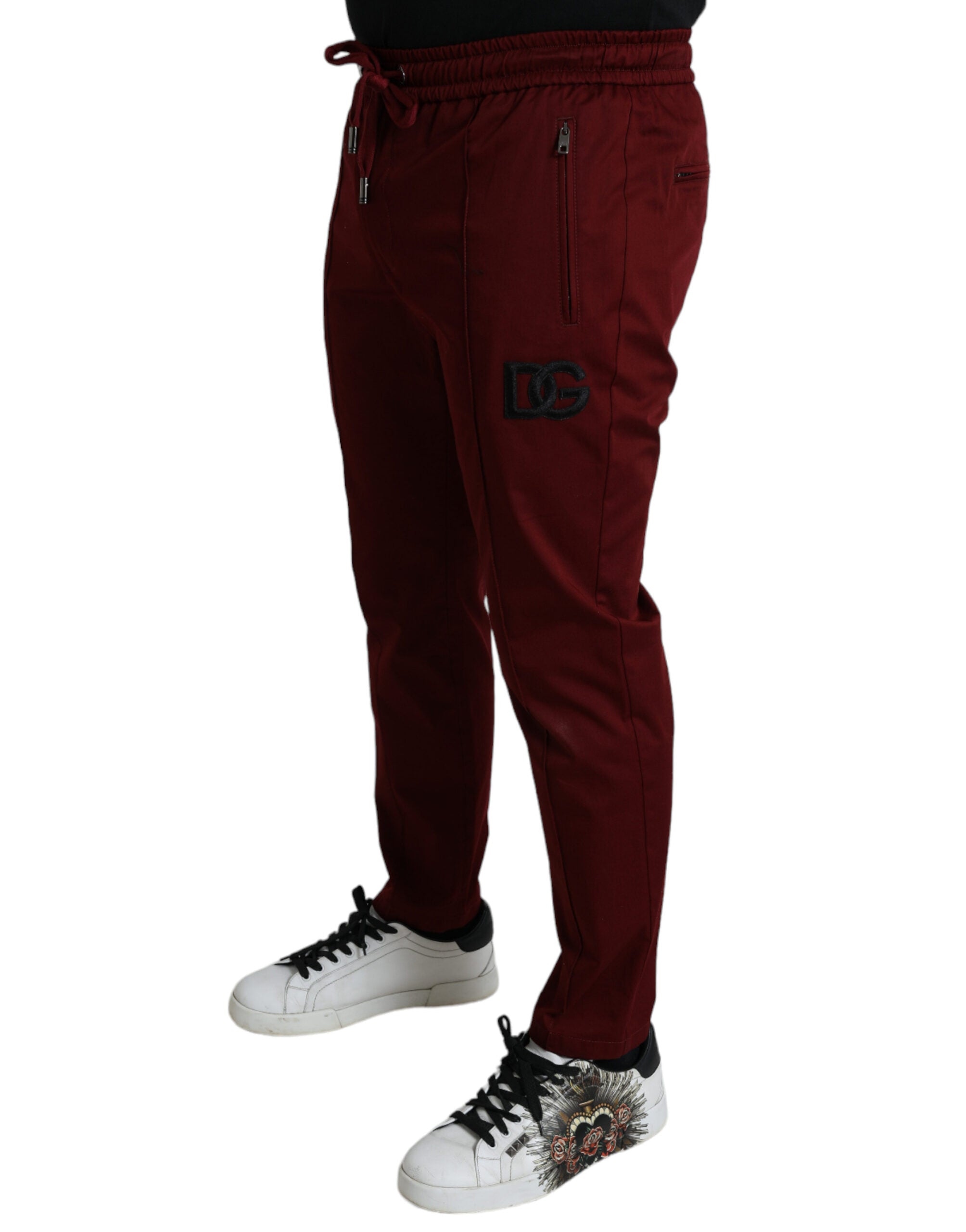 Παντελόνι Jogger από βαμβάκι Dolce &amp; Gabbana Maroon