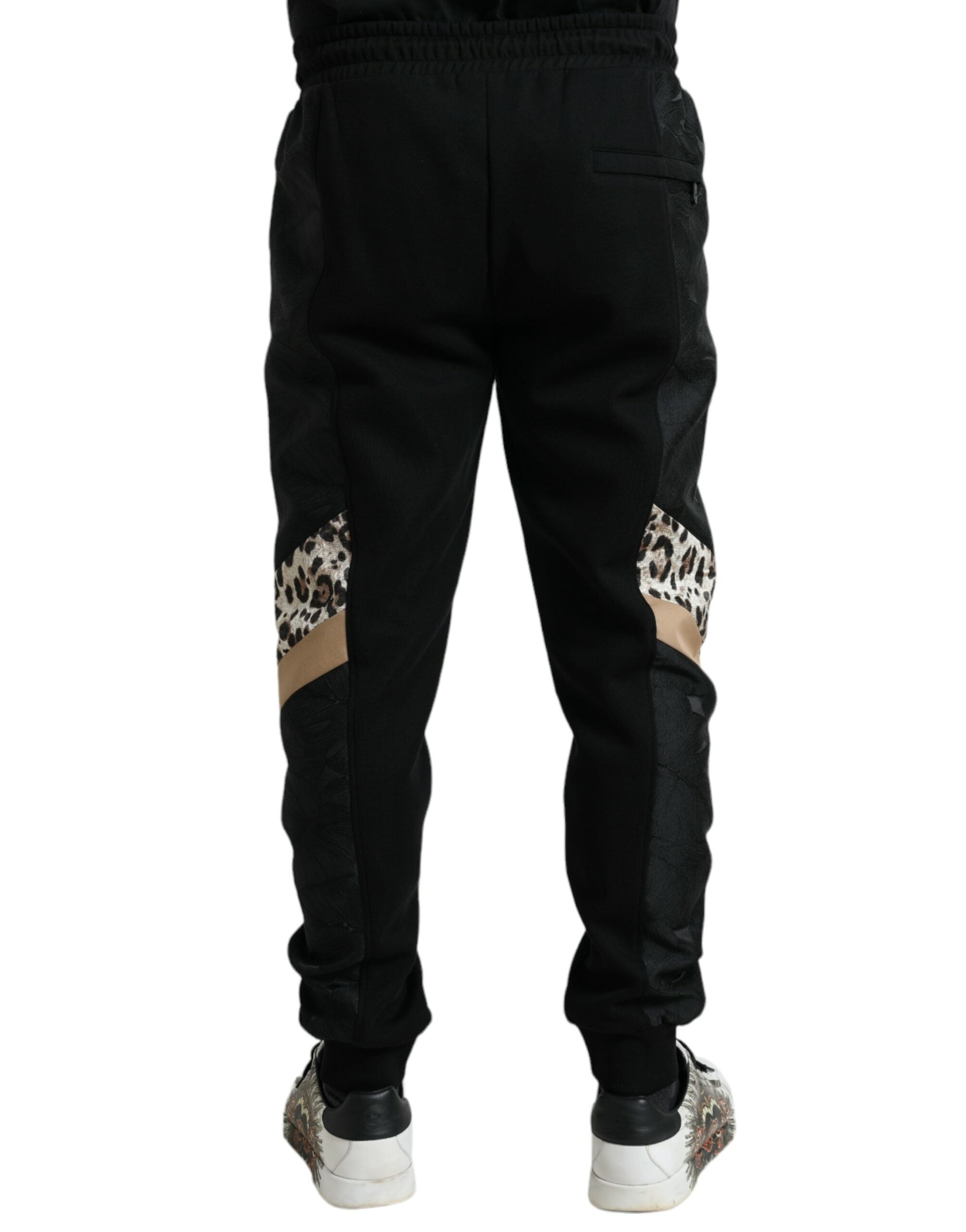 Κομψό μαύρο Leopard Jogger παντελόνι Dolce &amp; Gabbana