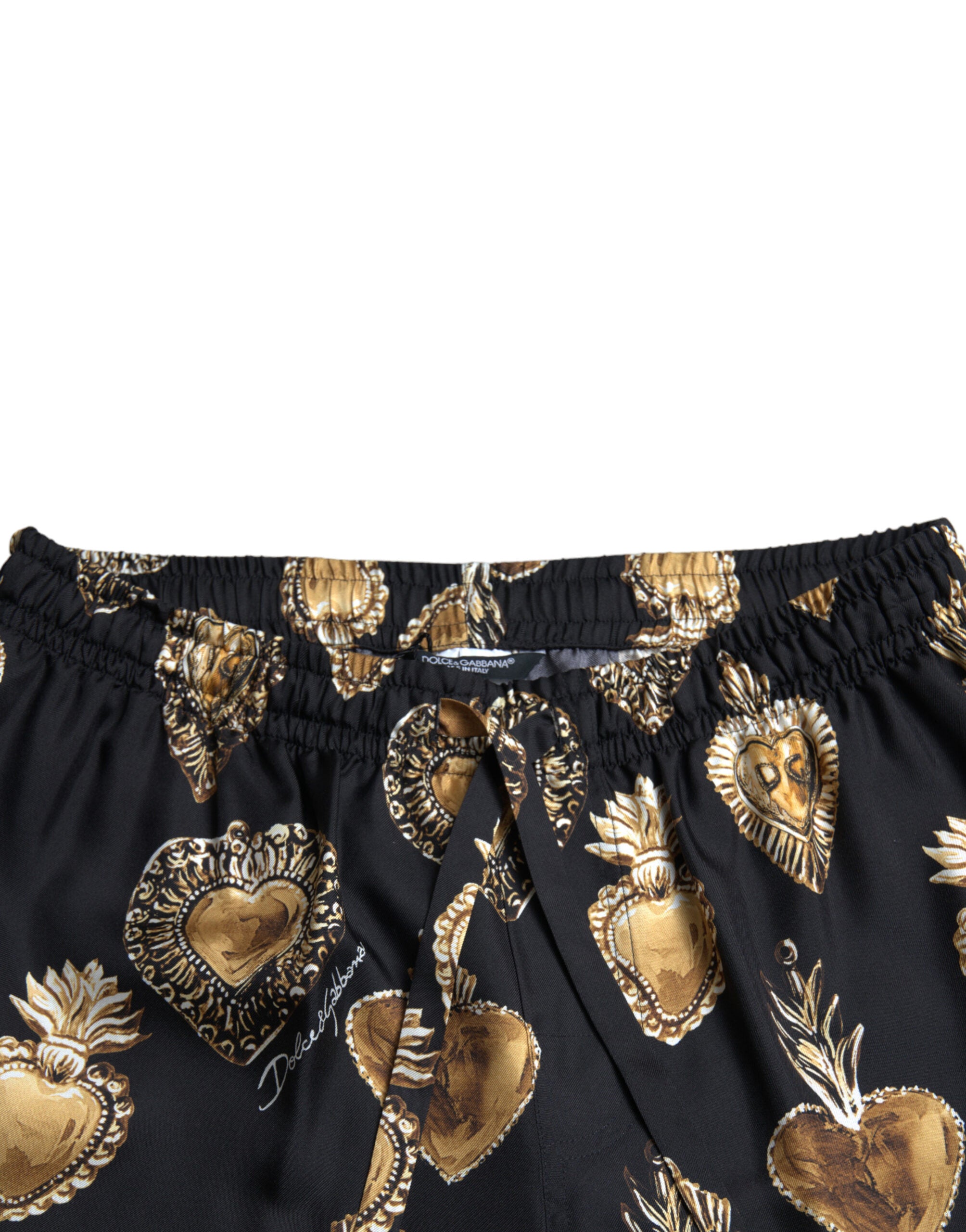 Παντελόνι Dolce &amp; Gabbana Chic Heart Print Μεταξωτή Πυτζάμα