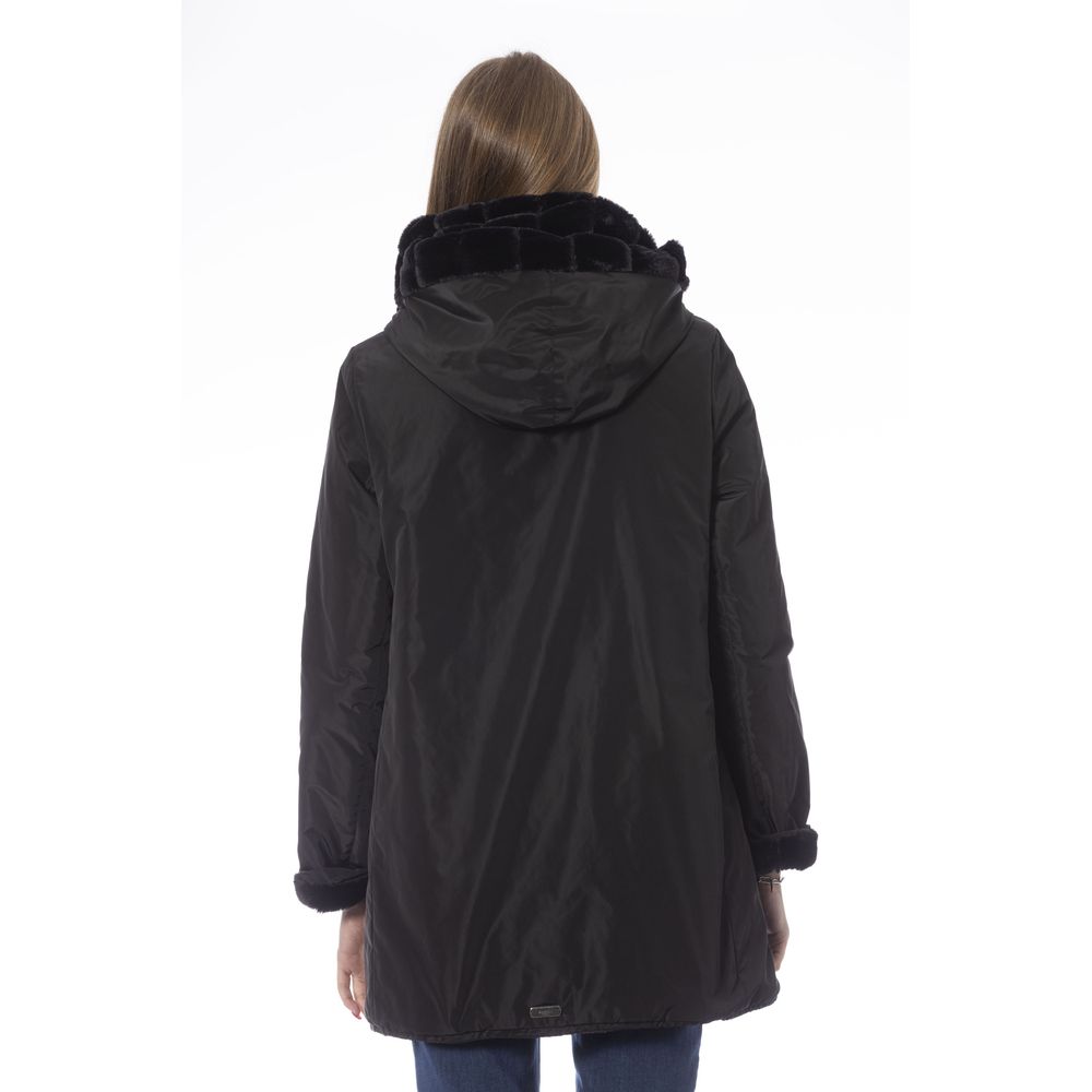 Baldinini Trend Reversible Hooded Black Jacket - Κομψό και ευέλικτο