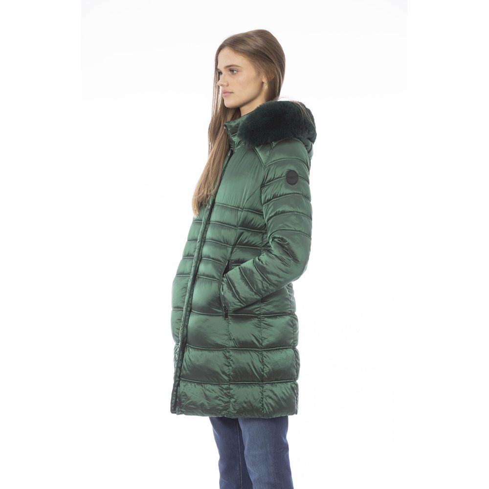 Baldinini Trend Chic Green Long Down Winter Jacket