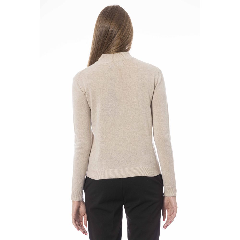 Πουλόβερ Baldinini Trend Chic Beige Turtleneck Cashmere Blend πουλόβερ