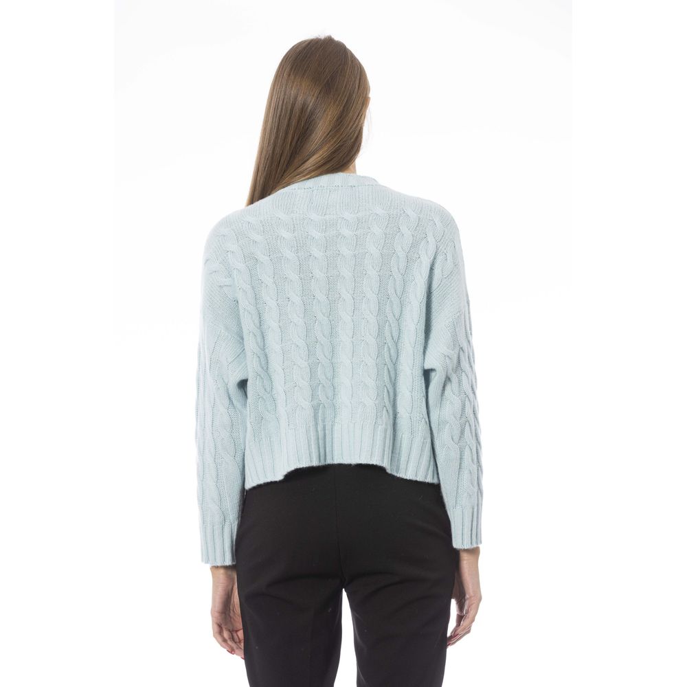 Baldinini Trend Light Blue Wool Women Sweater