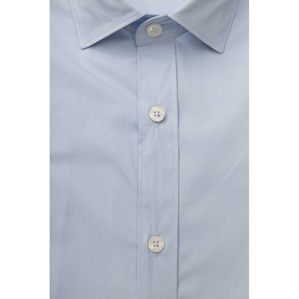 Bagutta Light Blue Cotton Men Shirt