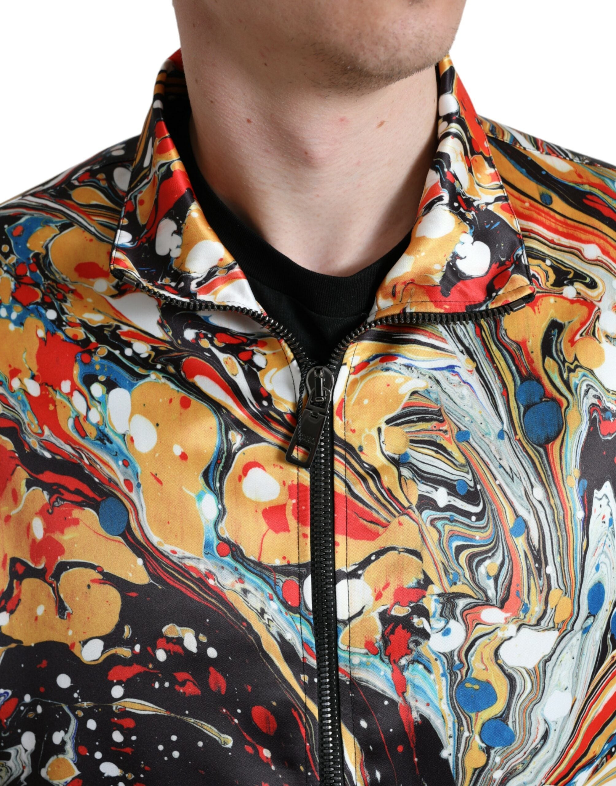 Dolce &amp; Gabbana Colorful Abstract Bomber Jacket