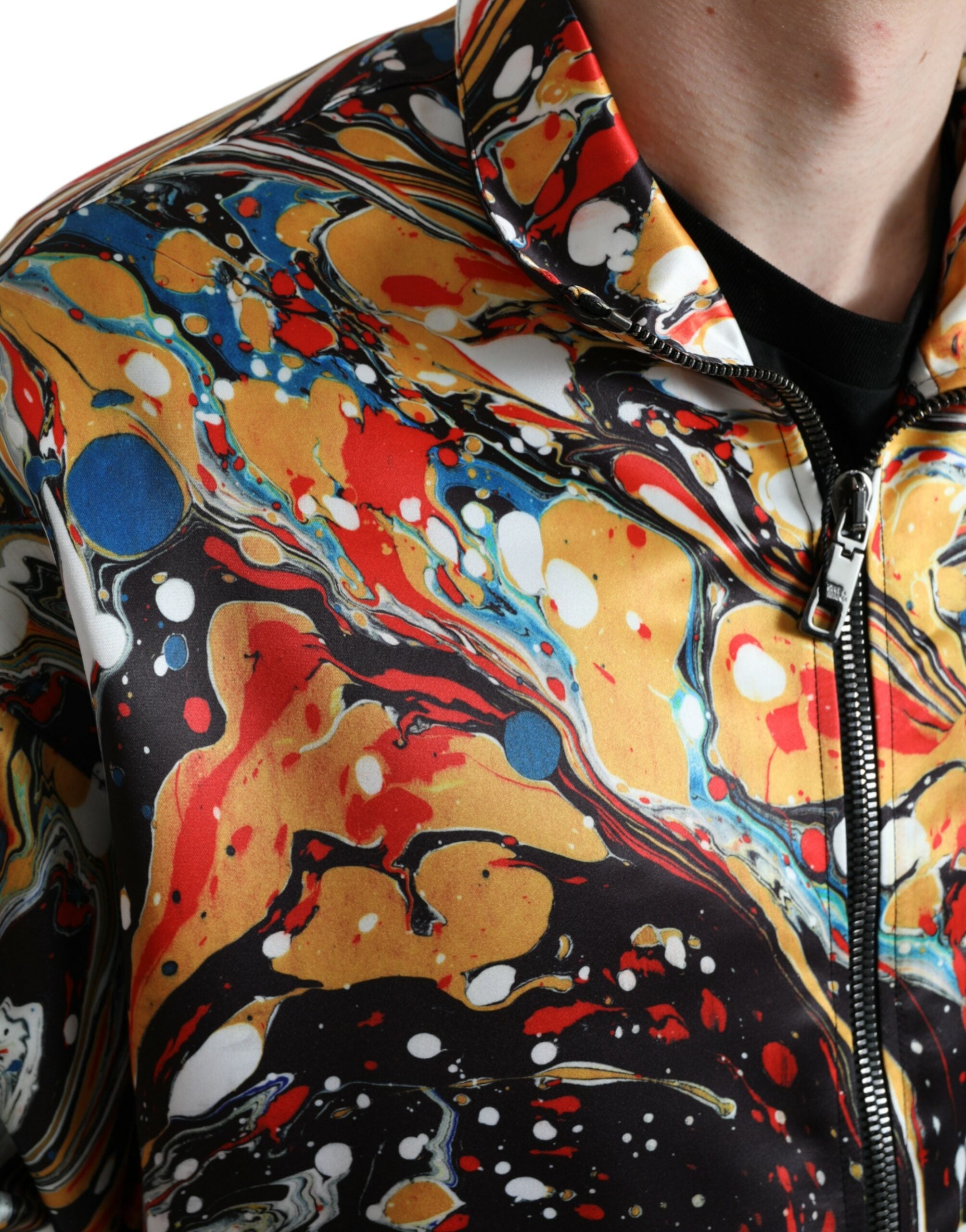 Dolce &amp; Gabbana Colorful Abstract Bomber Jacket