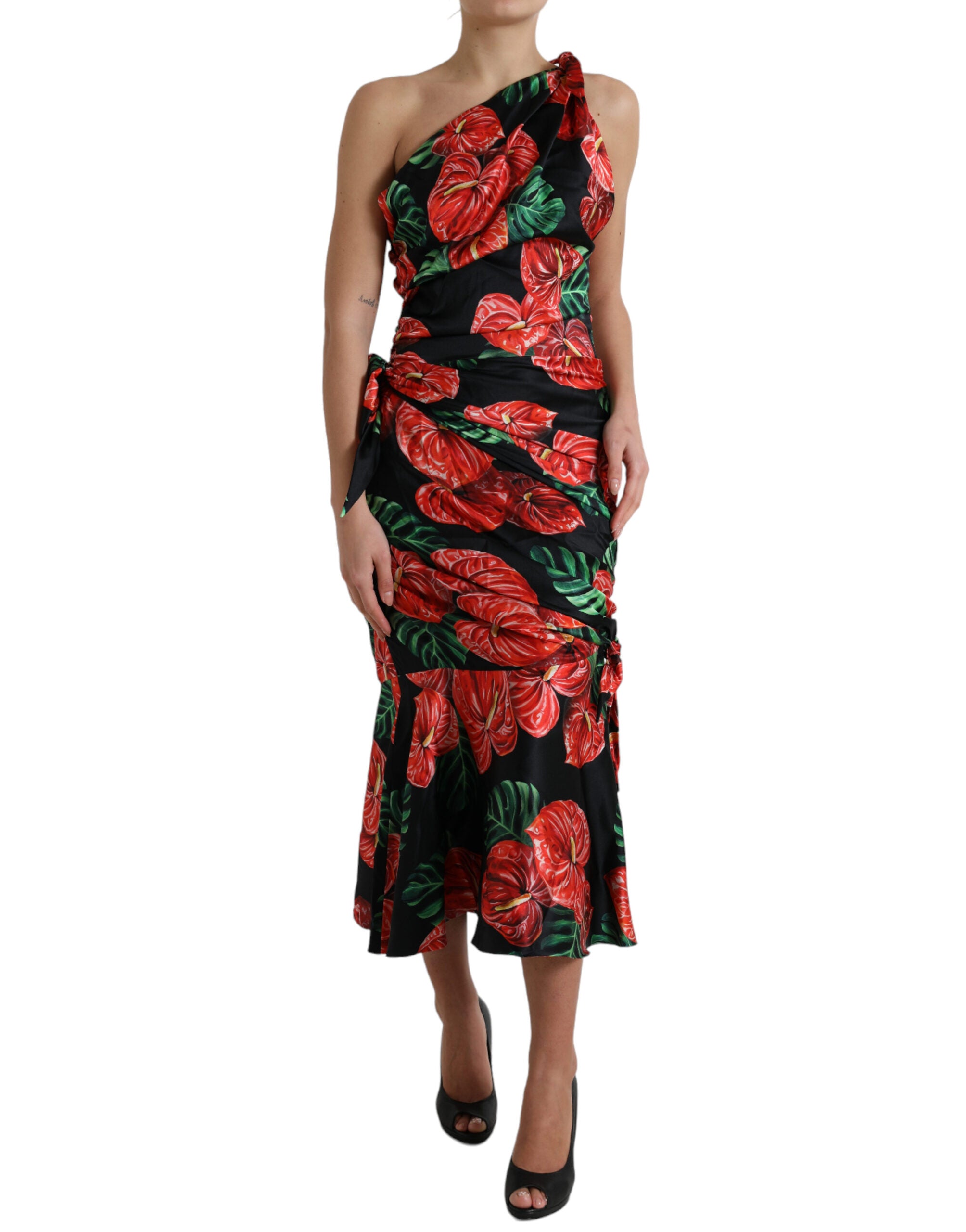 Φόρεμα Dolce &amp; Gabbana Tropical Elegance Silk Draped