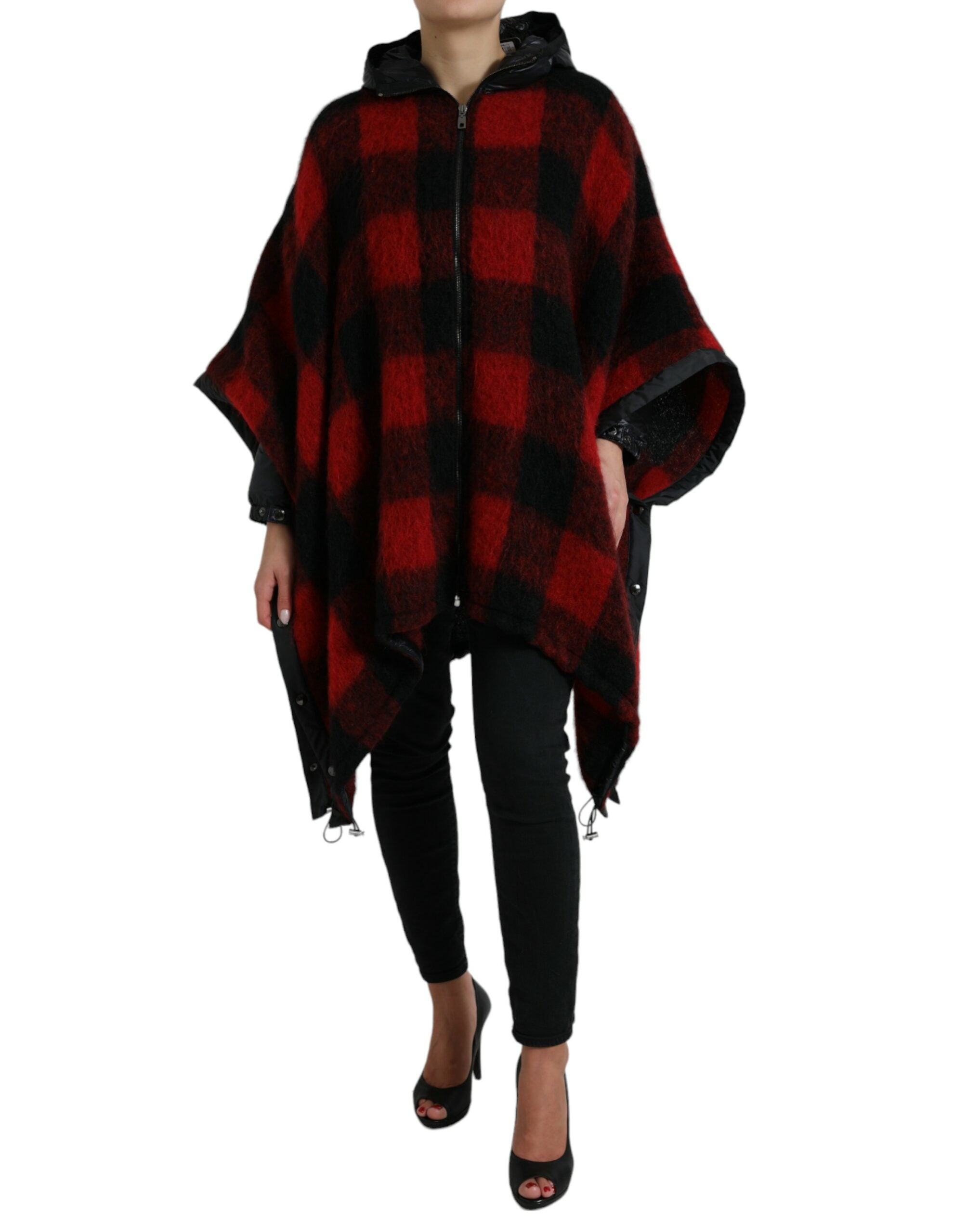 Dolce &amp; Gabbana Elegant Buffalo Check Poncho Jacket