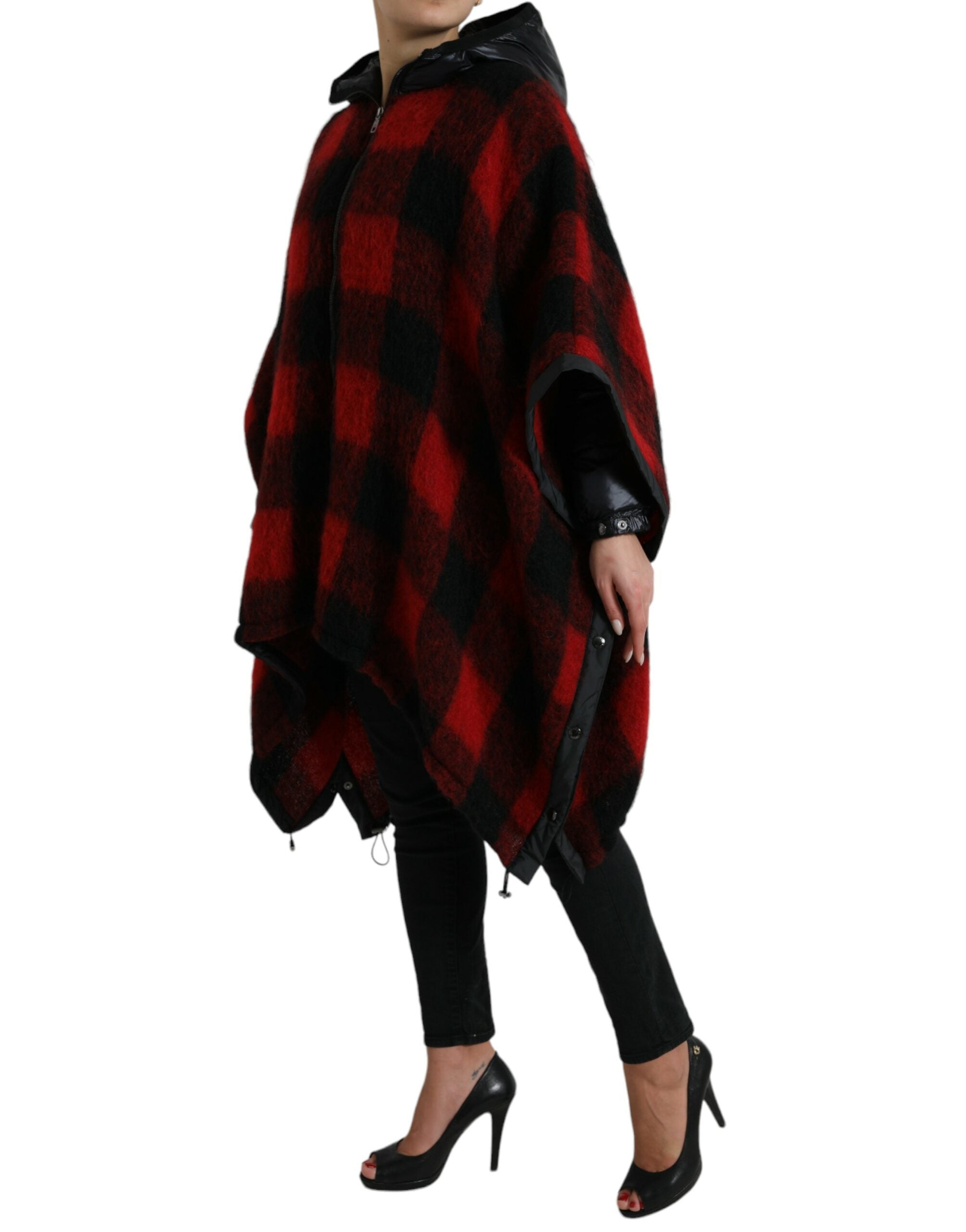 Dolce &amp; Gabbana Elegant Buffalo Check Poncho Jacket