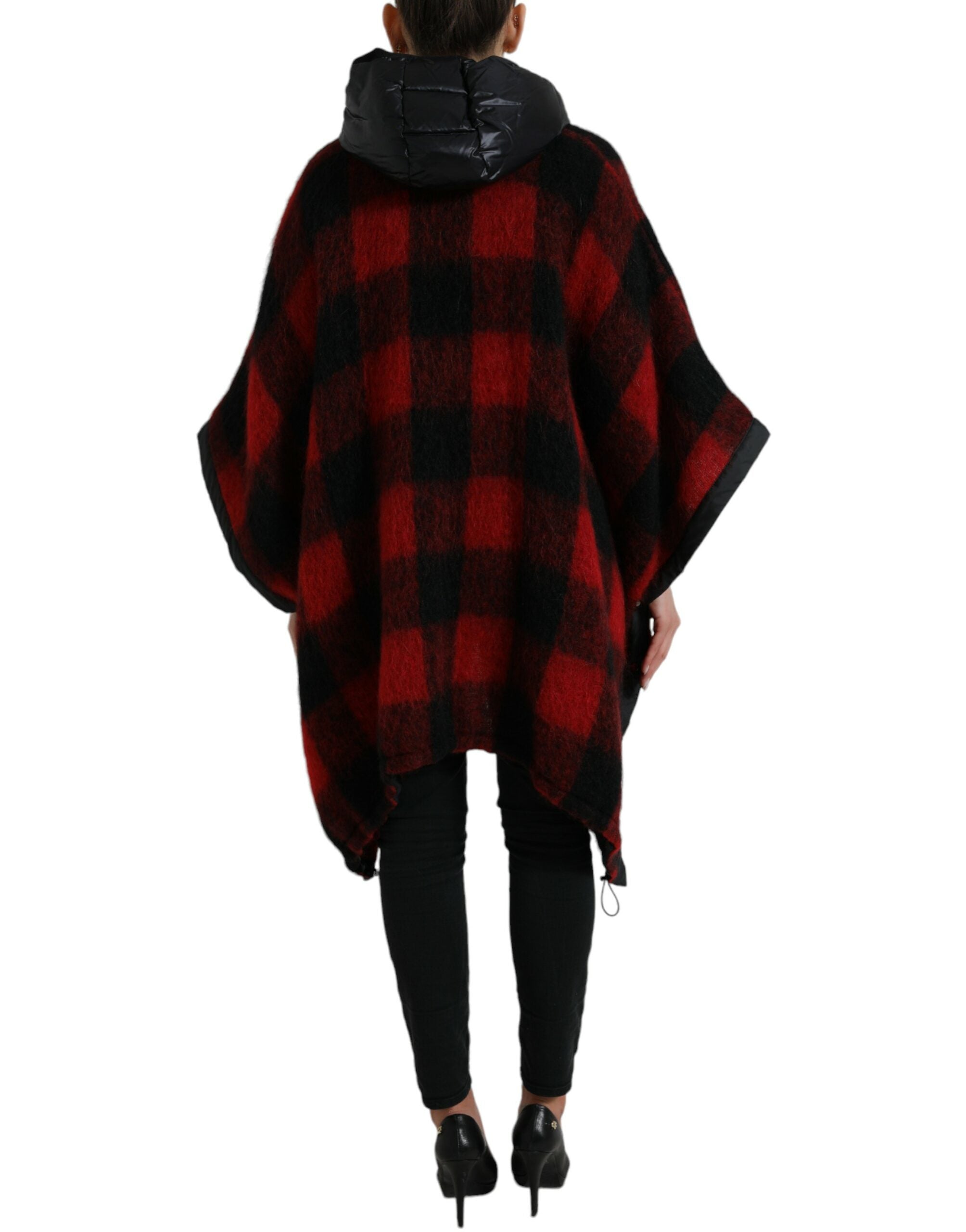 Dolce &amp; Gabbana Elegant Buffalo Check Poncho Jacket