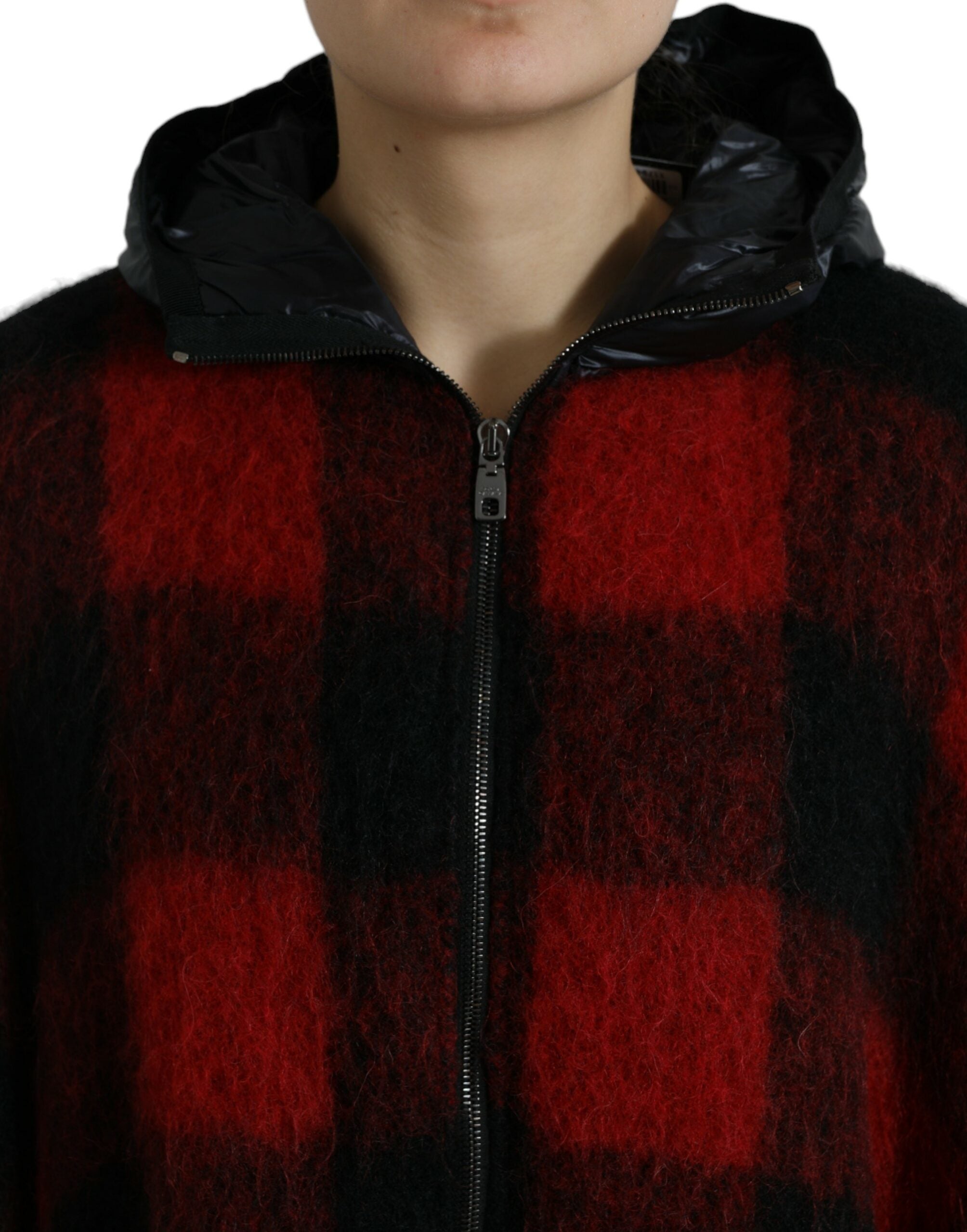 Dolce &amp; Gabbana Elegant Buffalo Check Poncho Jacket