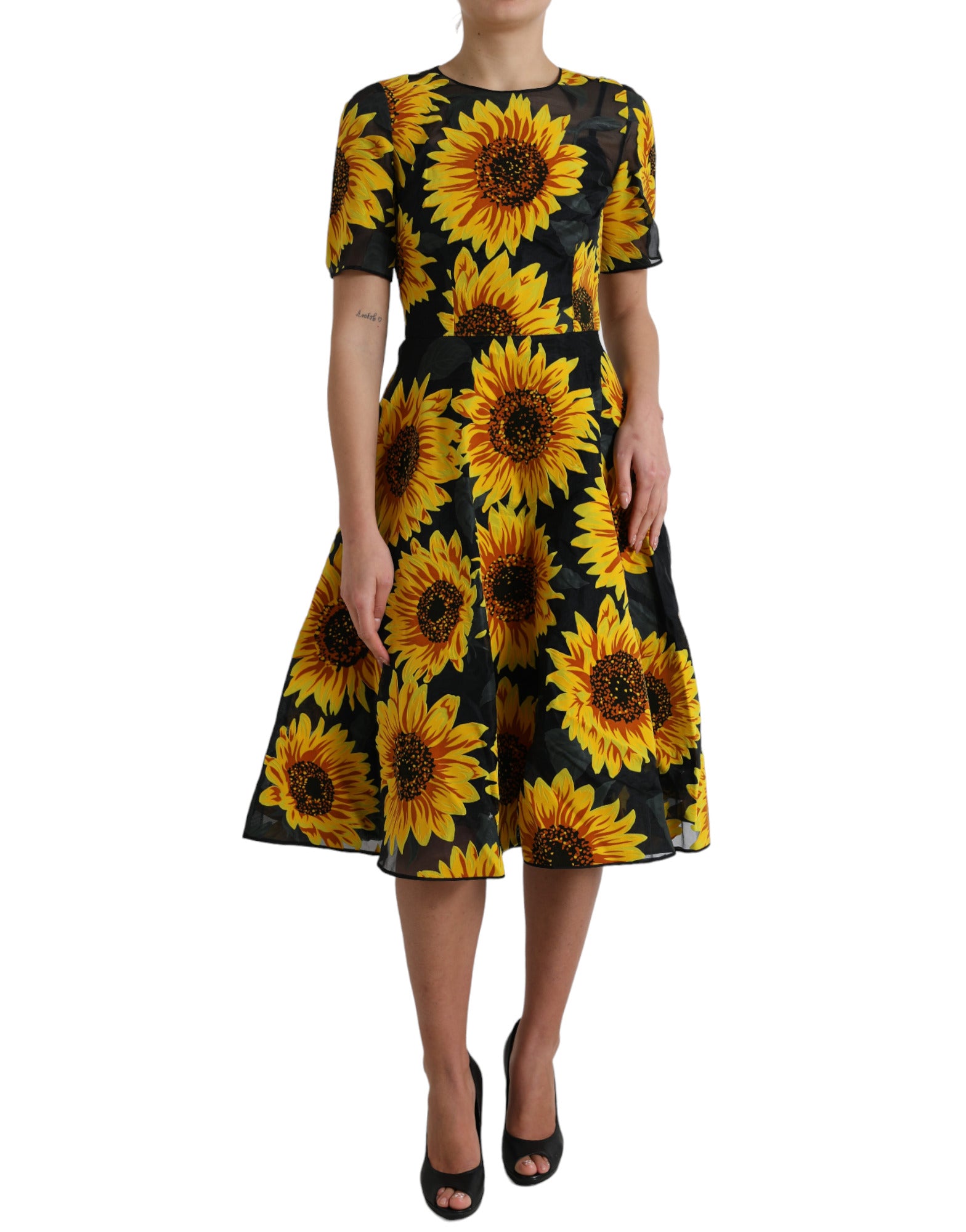 Dolce &amp; Gabbana Summery Sunflower A-Line Midi φόρεμα