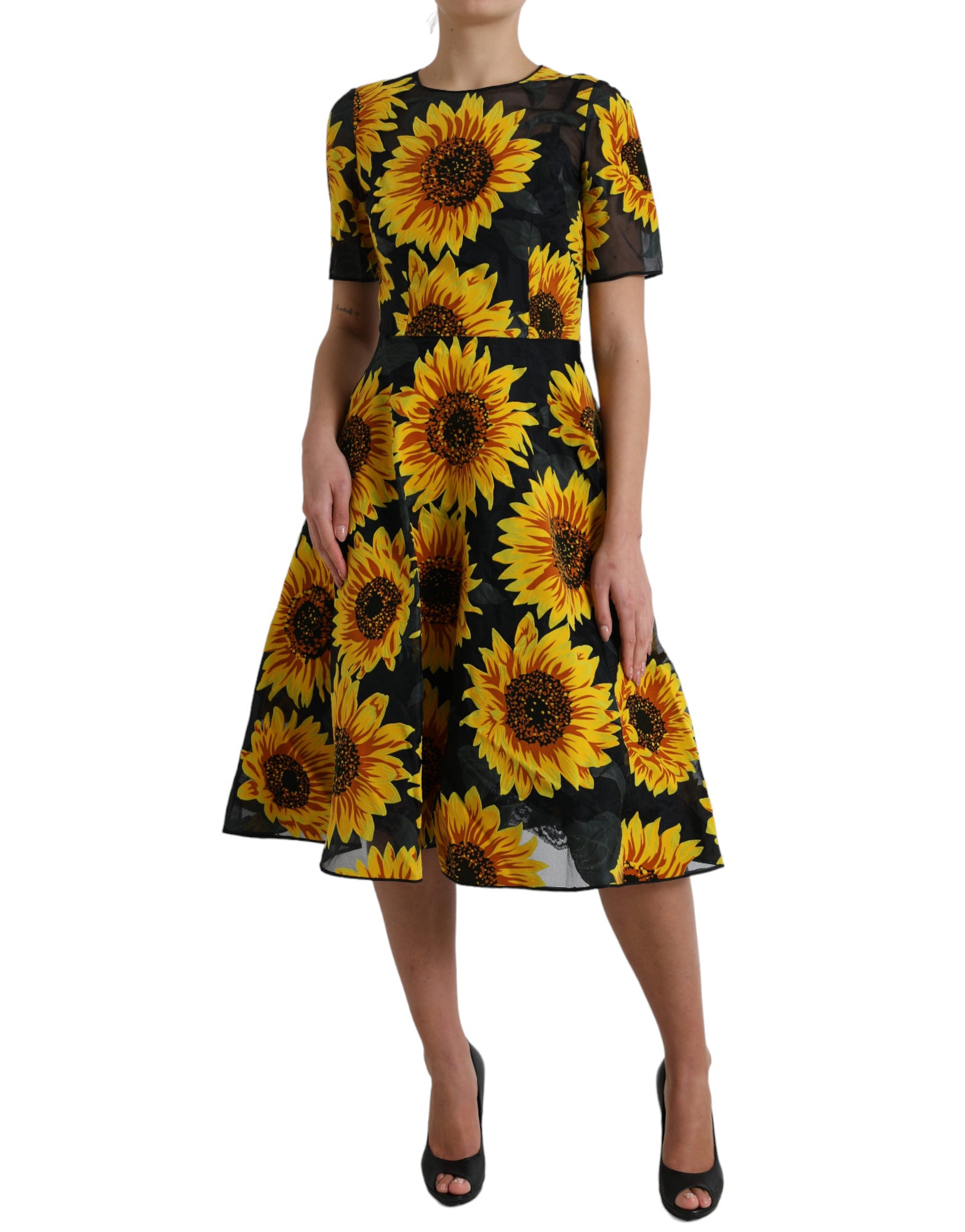 Dolce &amp; Gabbana Summery Sunflower A-Line Midi φόρεμα