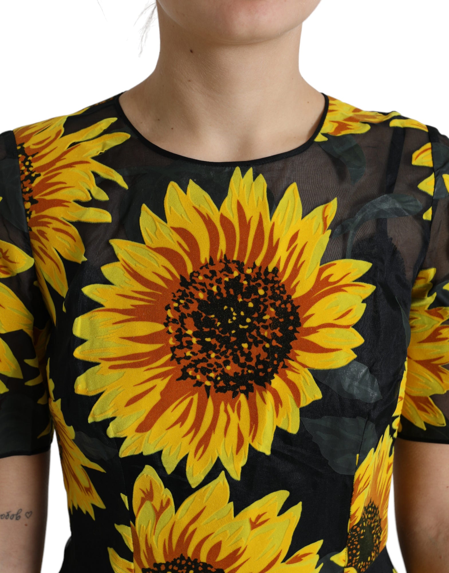 Dolce &amp; Gabbana Summery Sunflower A-Line Midi φόρεμα