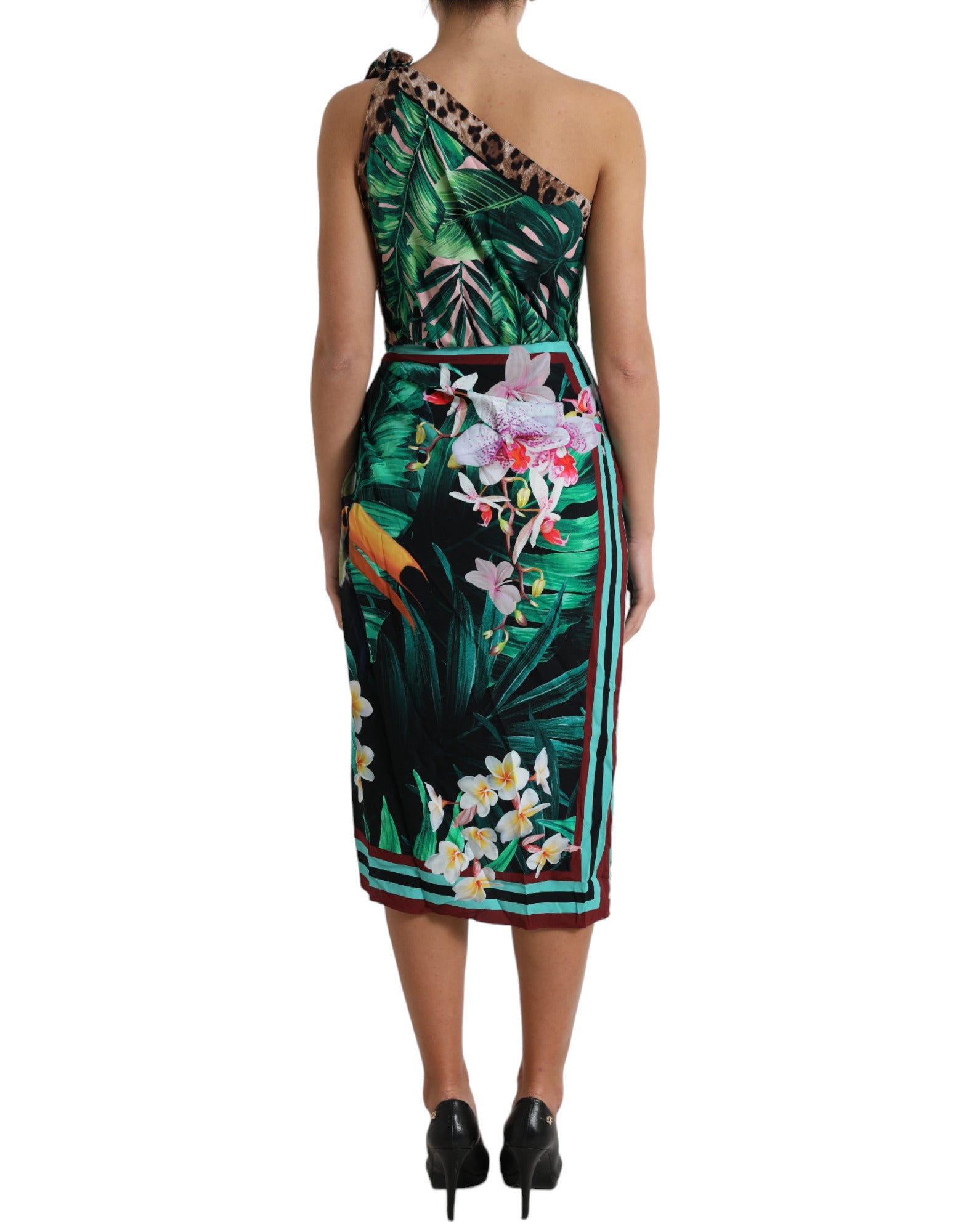 Φόρεμα με έναν ώμο Dolce &amp; Gabbana Tropical Jungle Print