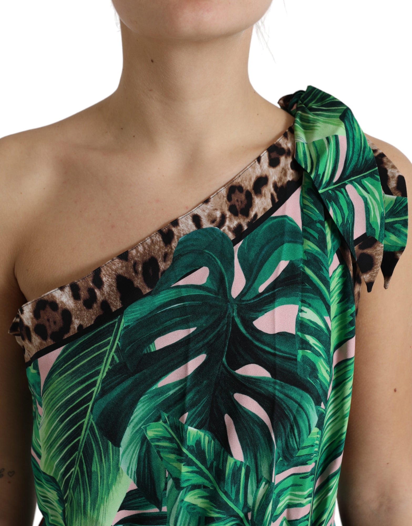 Φόρεμα με έναν ώμο Dolce &amp; Gabbana Tropical Jungle Print