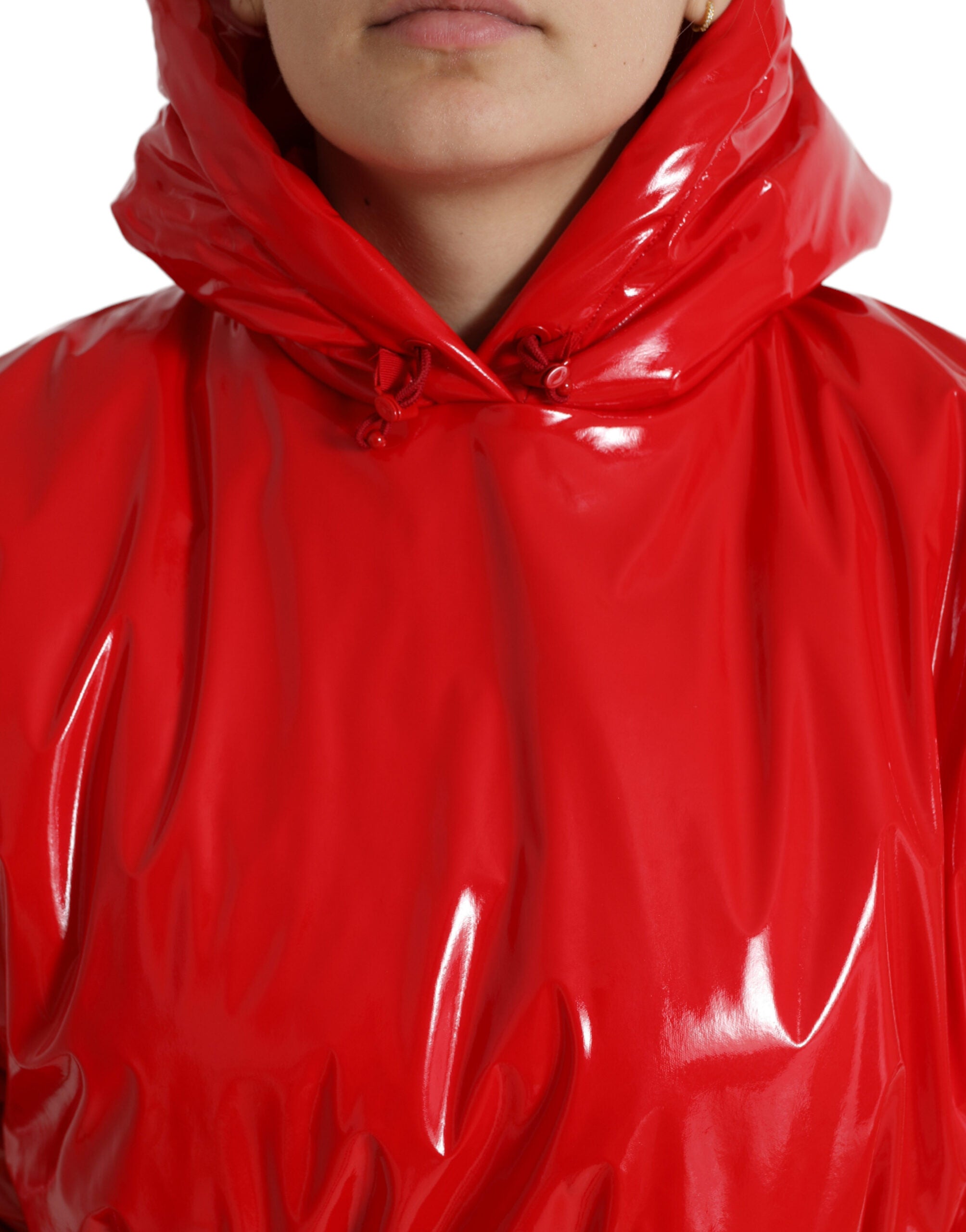 Dolce &amp; Gabbana Chic Shiny Red Cropped Jacket